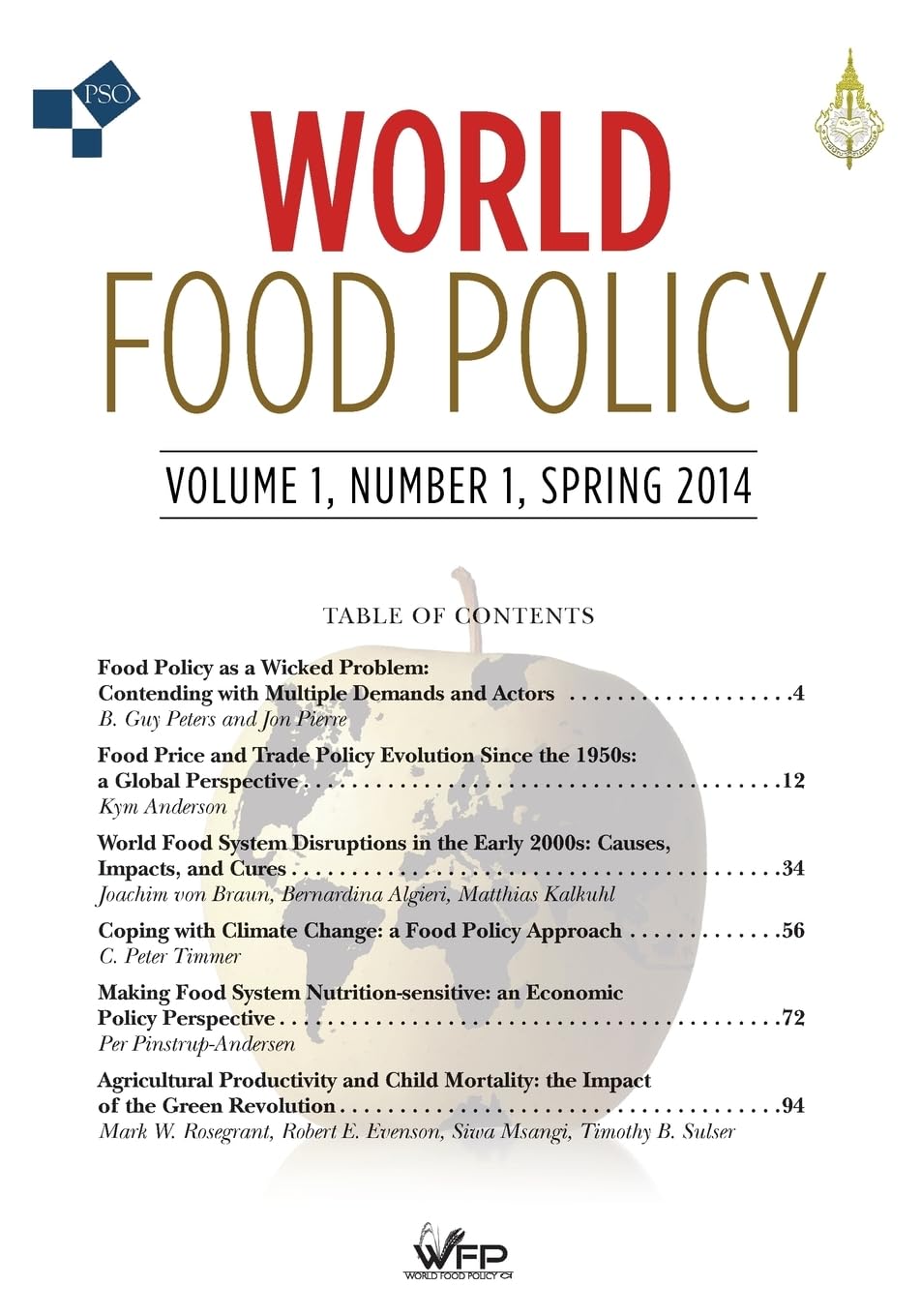 World Food Policy: Volume 1, Number 1, Spring 2014 Social Sciences
