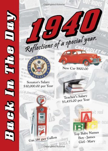 1940 Back In The Day - 24-page Greeting Card / Booklet with Envelope Books