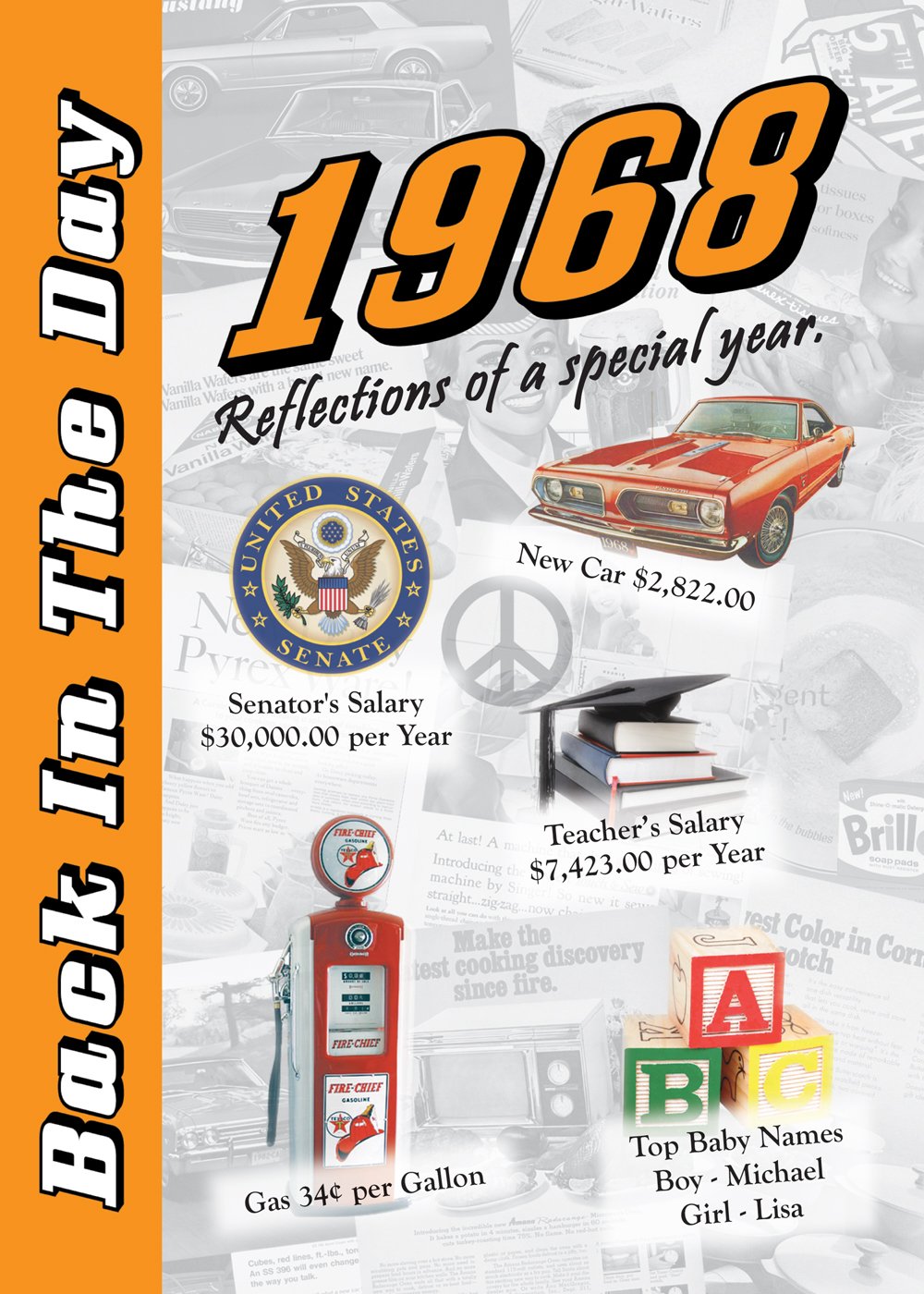 1968 Back In The Day - 24-page Greeting Card / Booklet with Envelope Books