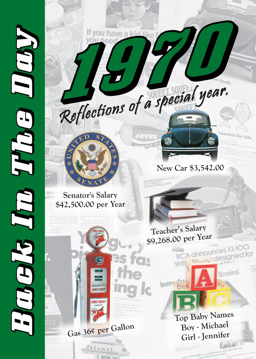 1970 Back In The Day - 24-page Greeting Card / Booklet with Envelope Books
