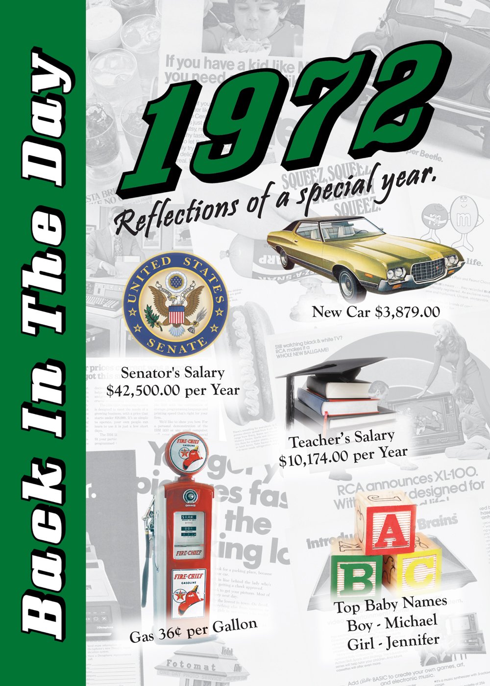 1972 Back In The Day - 24-page Greeting Card / Booklet with Envelope Books