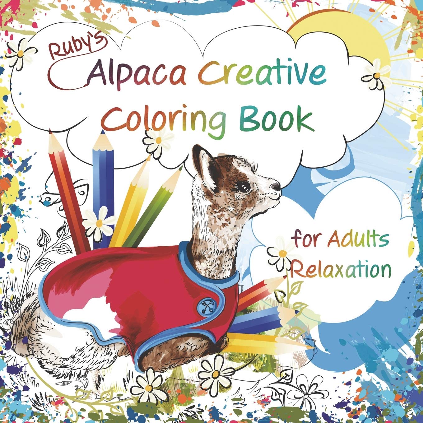 Ruby's Alpaca Creative Coloring Book for Adults Relaxation Film, Art & Culture
