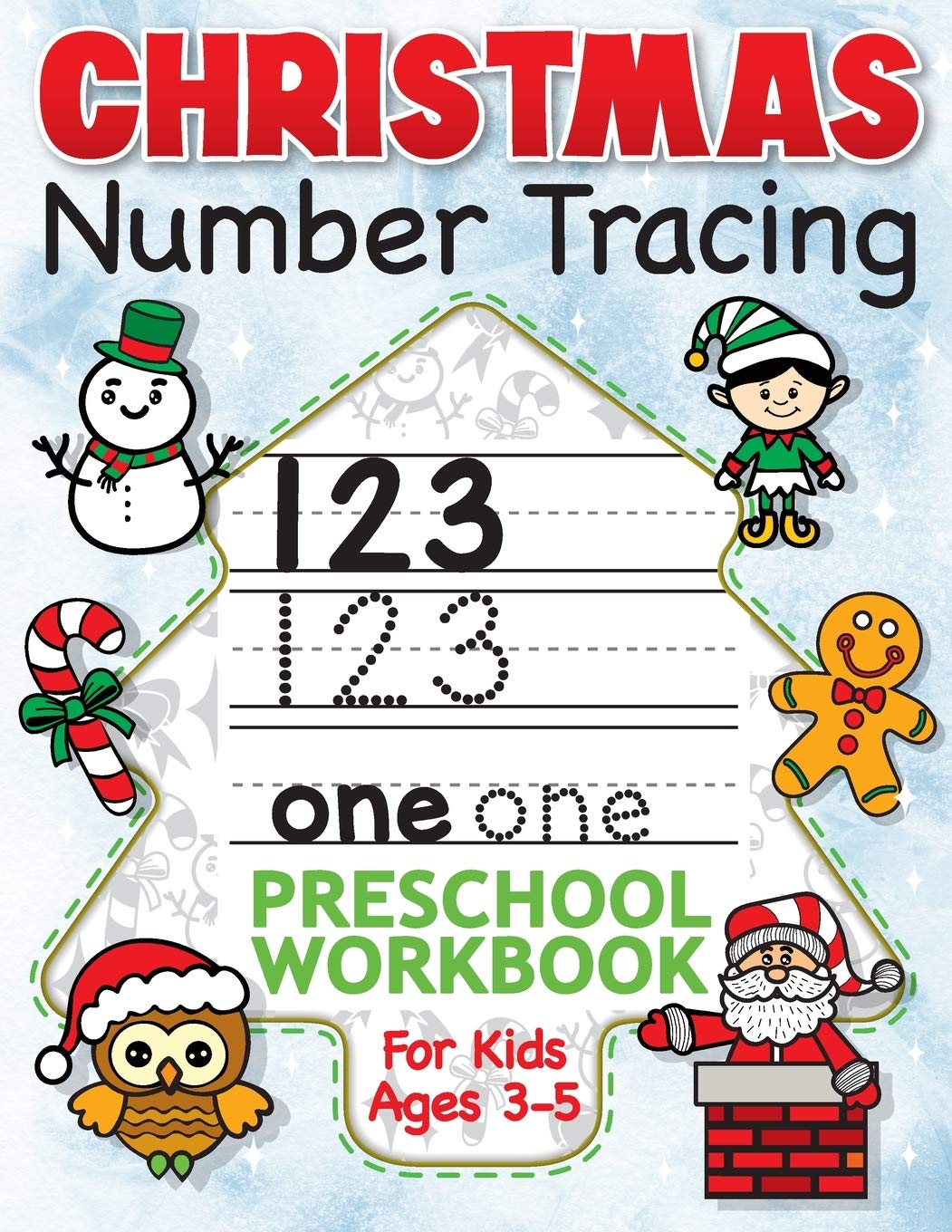 Christmas Number Tracing Preschool Workbook for Kids Ages 3-5 Non-fiction