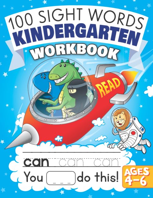 100 Sight Words Kindergarten Workbook Ages 4-6: A Learn to Read and Write Adventure Activity Book for Kids with Trucks & Dinosaurs: Includes Flash Cards! book