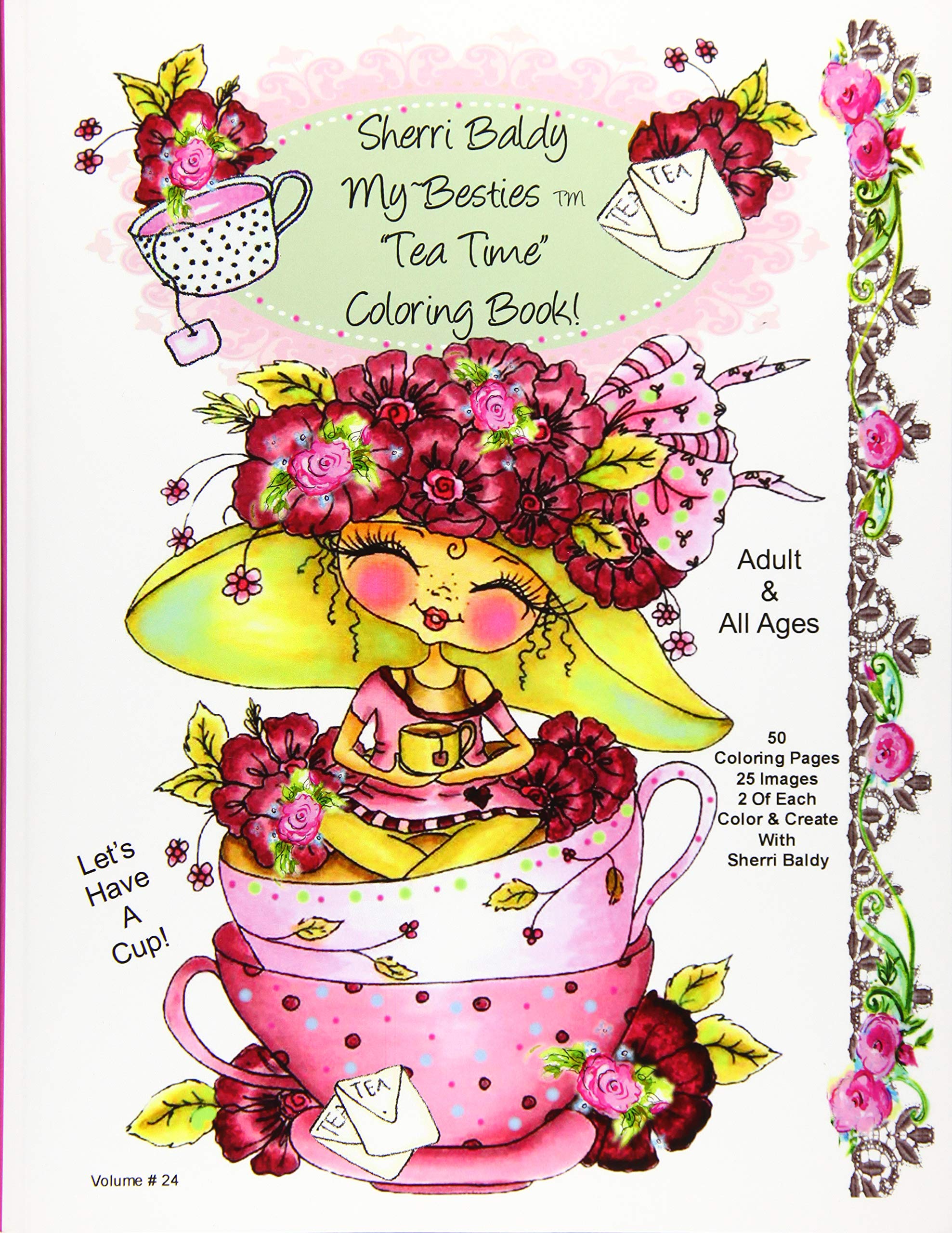 Sherri Baldy My-Besties Tea Time Coloring Book Hobbies & Crafts