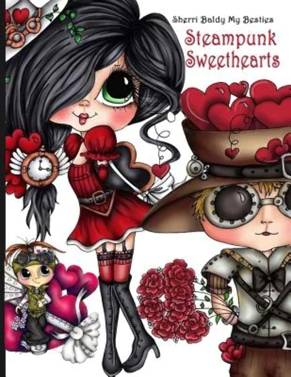 Sherri Baldy Steampunk Sweethearts My Besties Coloring Book Hobbies & Crafts