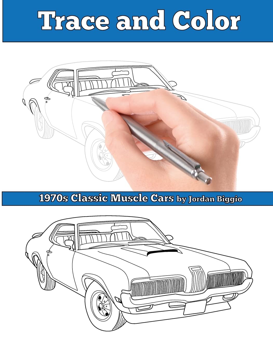 Trace and Color: 1970s Muscle Cars: Adult Activity Book Hobbies & Crafts