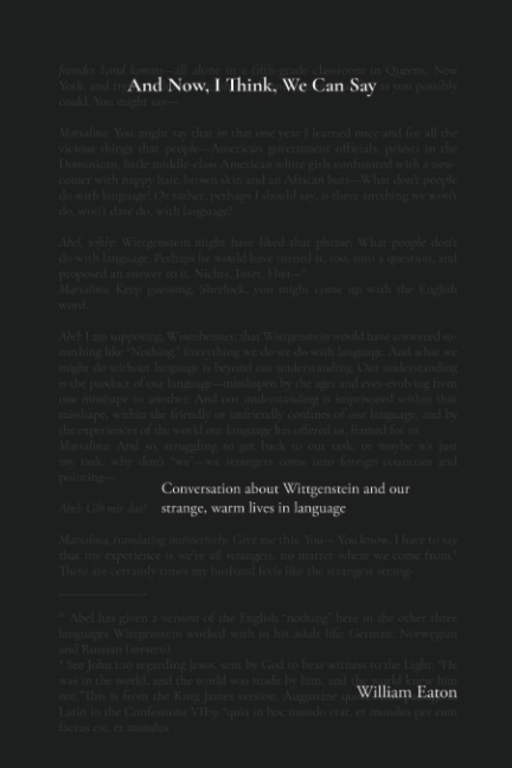 And Now, I Think, We Can Say: A conversation about Wittgenstein and the comforts of our life in language book