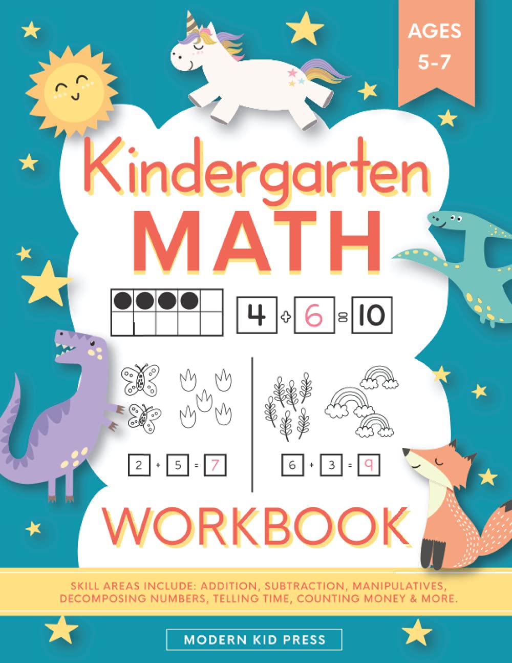 Kindergarten Math Workbook: Kindergarten and 1st Grade Workbook Age 5-7 | Homeschool Kindergarteners | Addition and Subtraction Activities + Worksheets Non-fiction