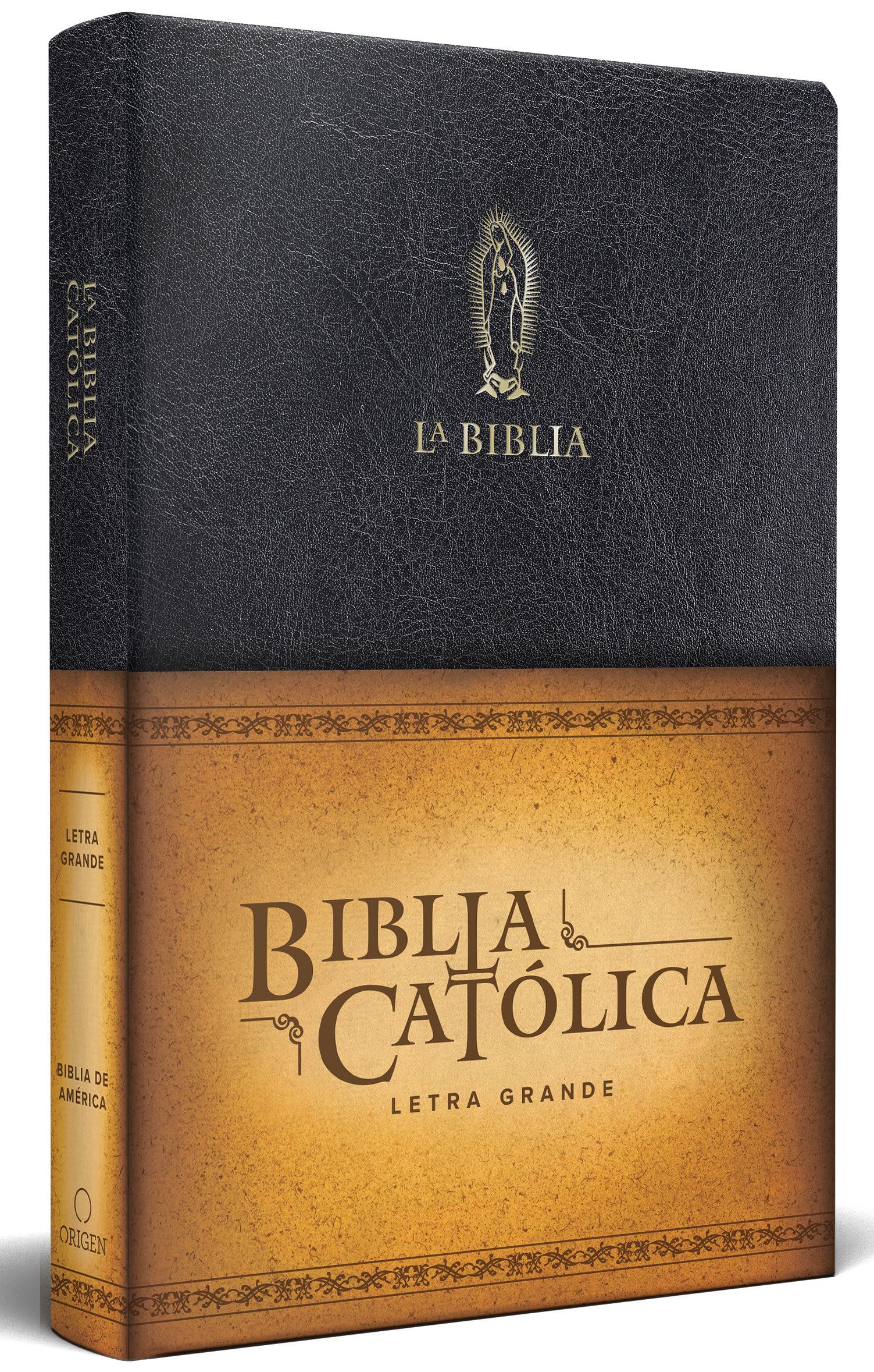 La Biblia Católica: Tamaño Grande, Edición Letra Grande Piel Negra, Con Virgen de Guadalupe / Catholic Leather Bible. Large Size, Large Print, Color Black Film, Art & Culture