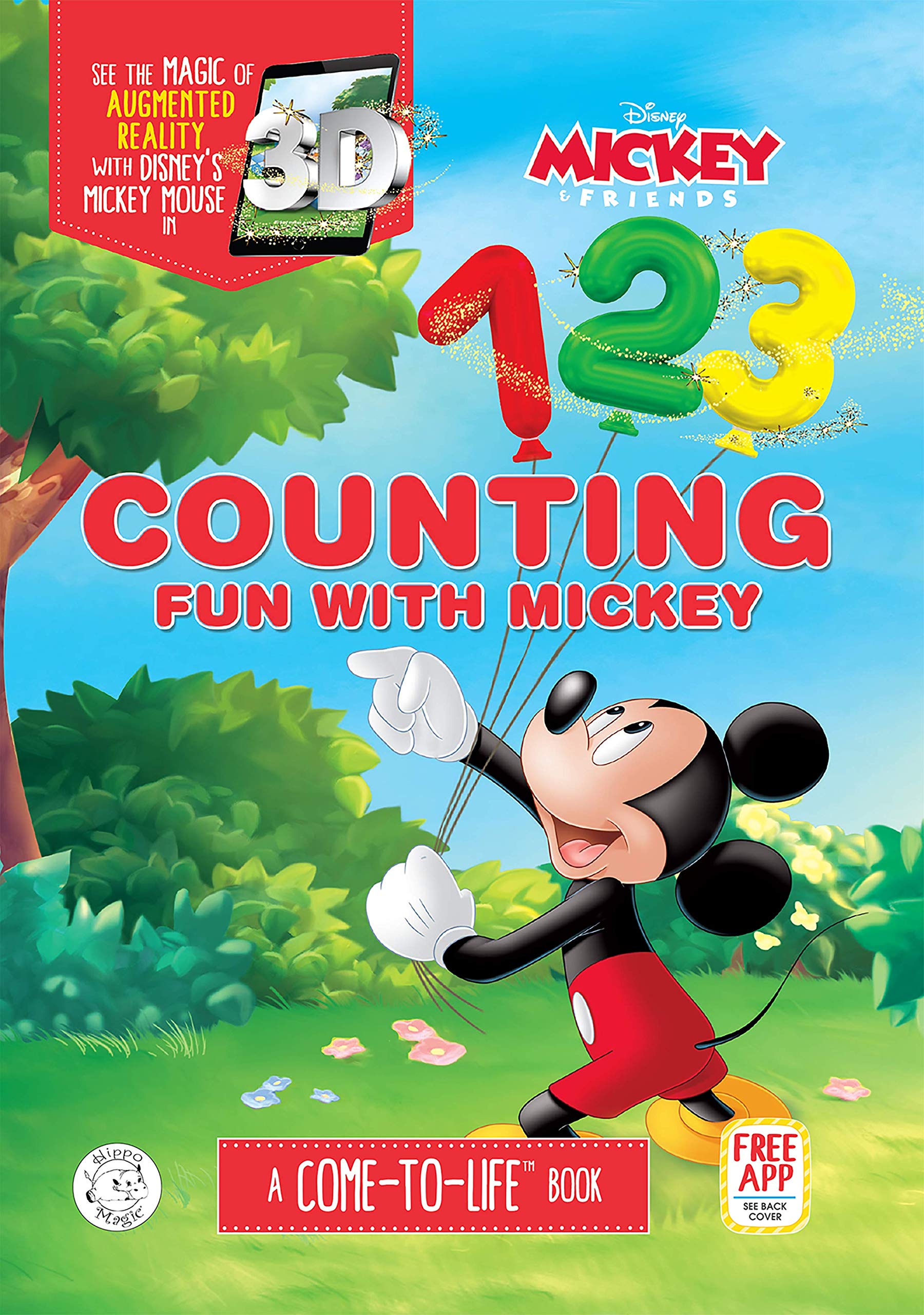 Counting Fun with Mickey - Little Hippo Books - Augmented Reality - Come-to-Life Learning with Disney's Mickey Mouse - Children's Padded Board Book Children's books