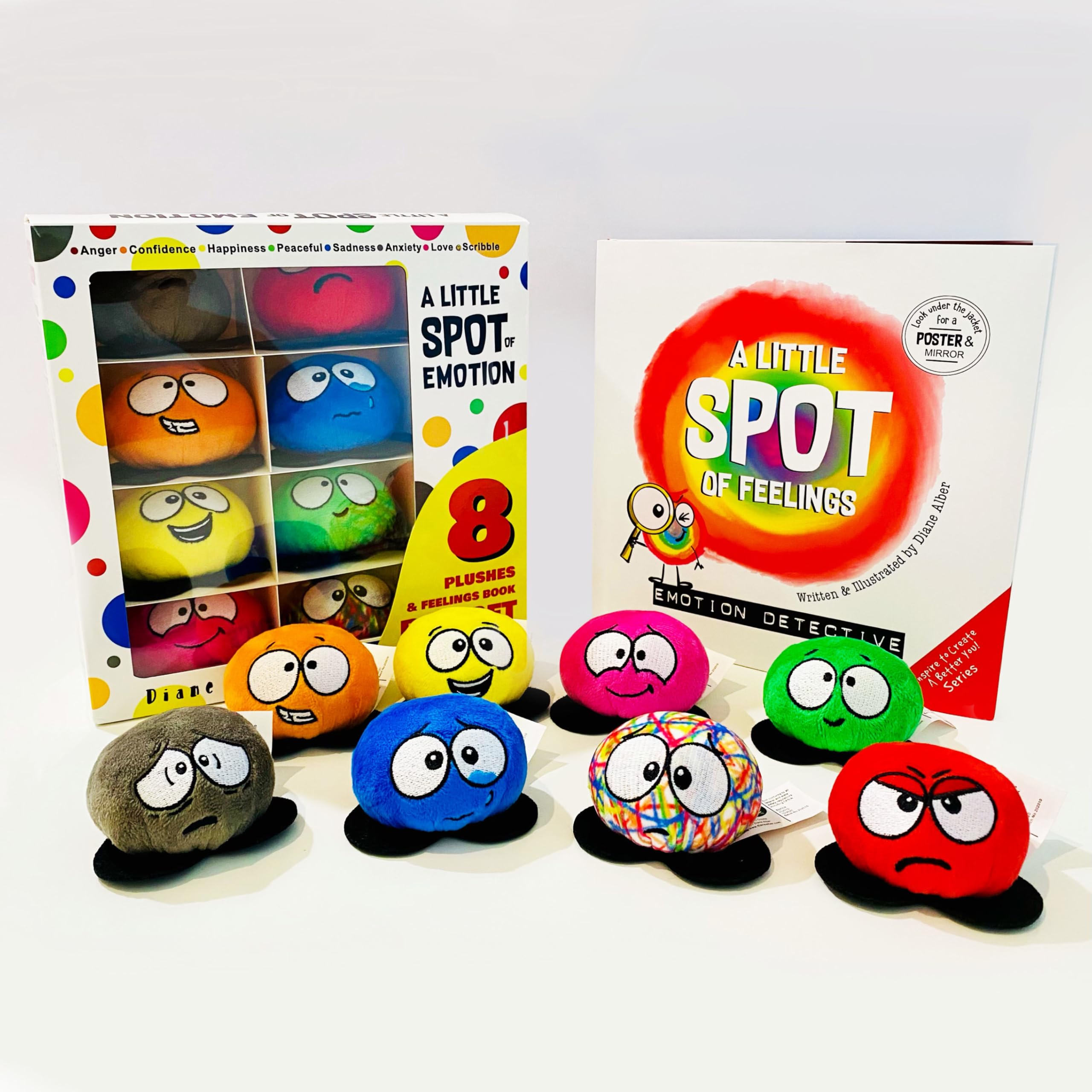 A Little SPOT of Emotion 8 Plush Toys with Feelings Book Box Set Self-help
