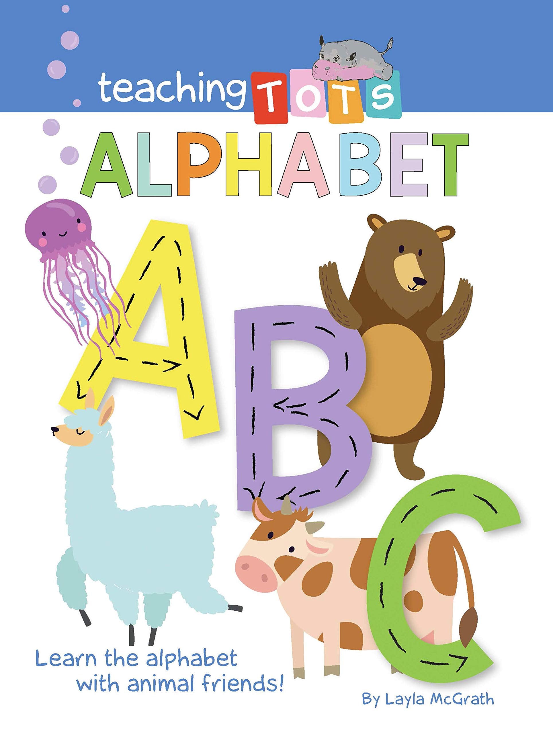 Teaching Tots Alphabet - Little Hippo Books - Children's Padded Board Book - Educational Title Children's books