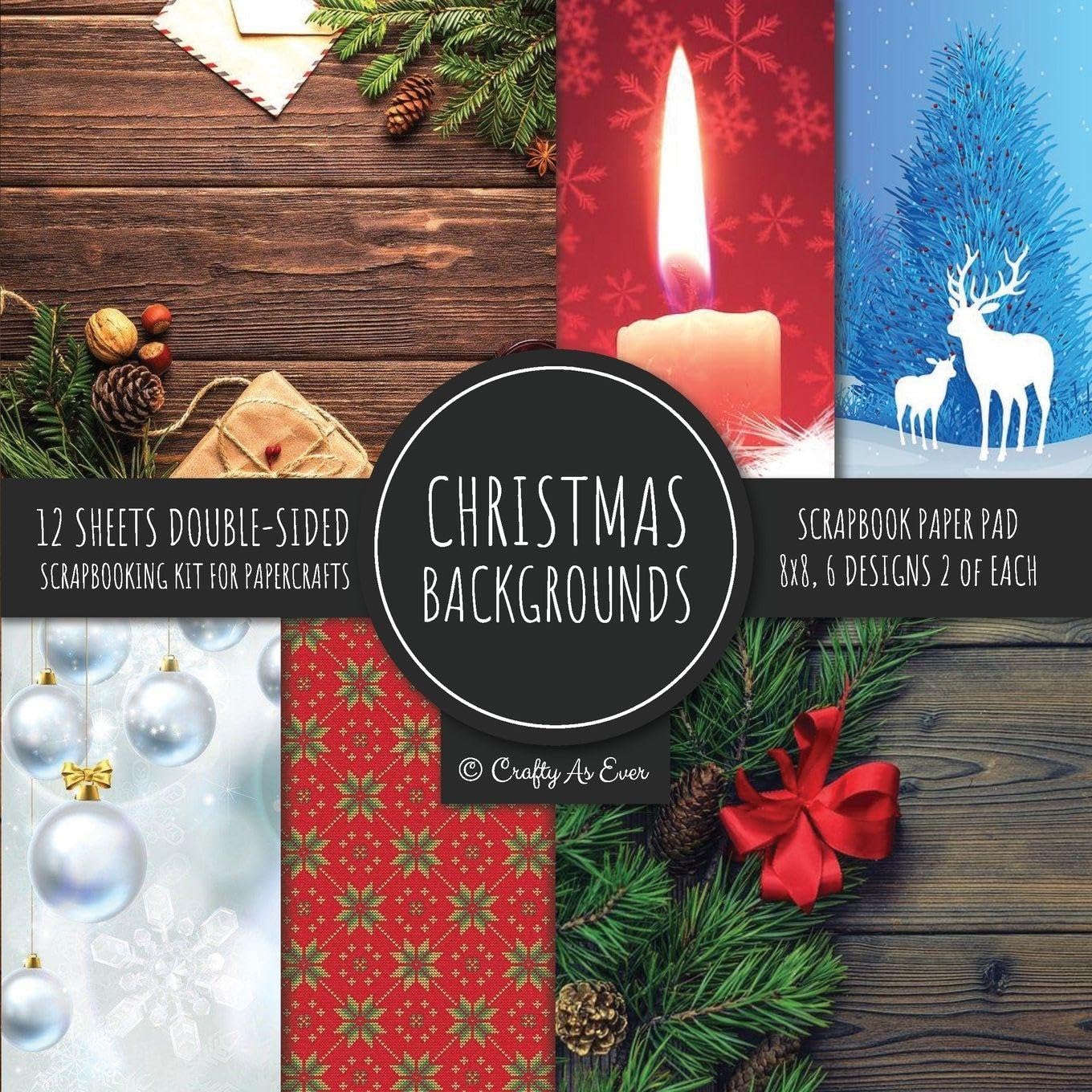 Christmas Backgrounds Scrapbook Paper Pad 8x8 Scrapbooking Kit for Papercrafts, Cardmaking, Printmaking, DIY Crafts, Holiday Themed, Designs, Borders, Patterns Business, Finance & Career