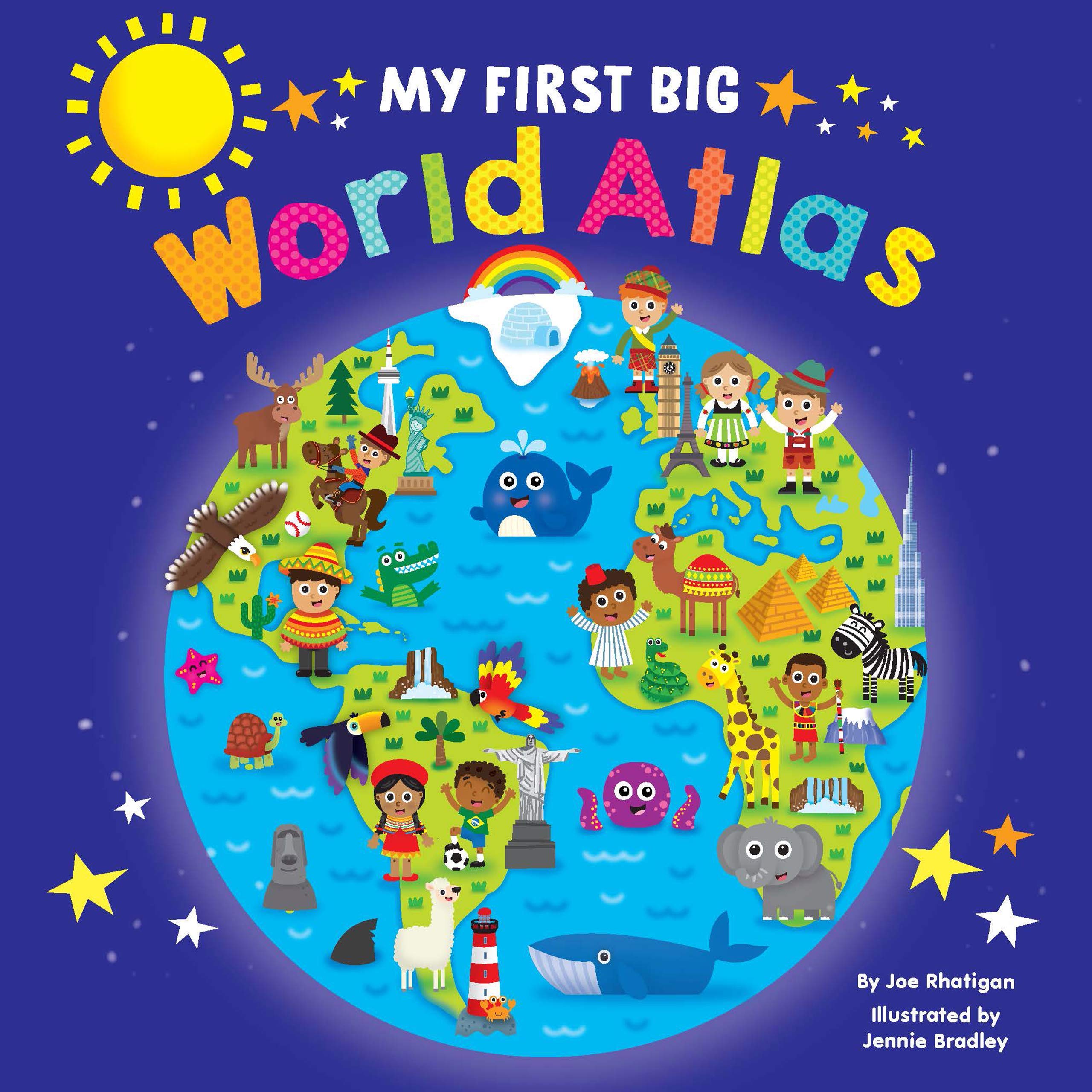 My First Big World Atlas - Lap Size Board Book - Educational Children's Book - Preschool Learning - Hardcover Children's books