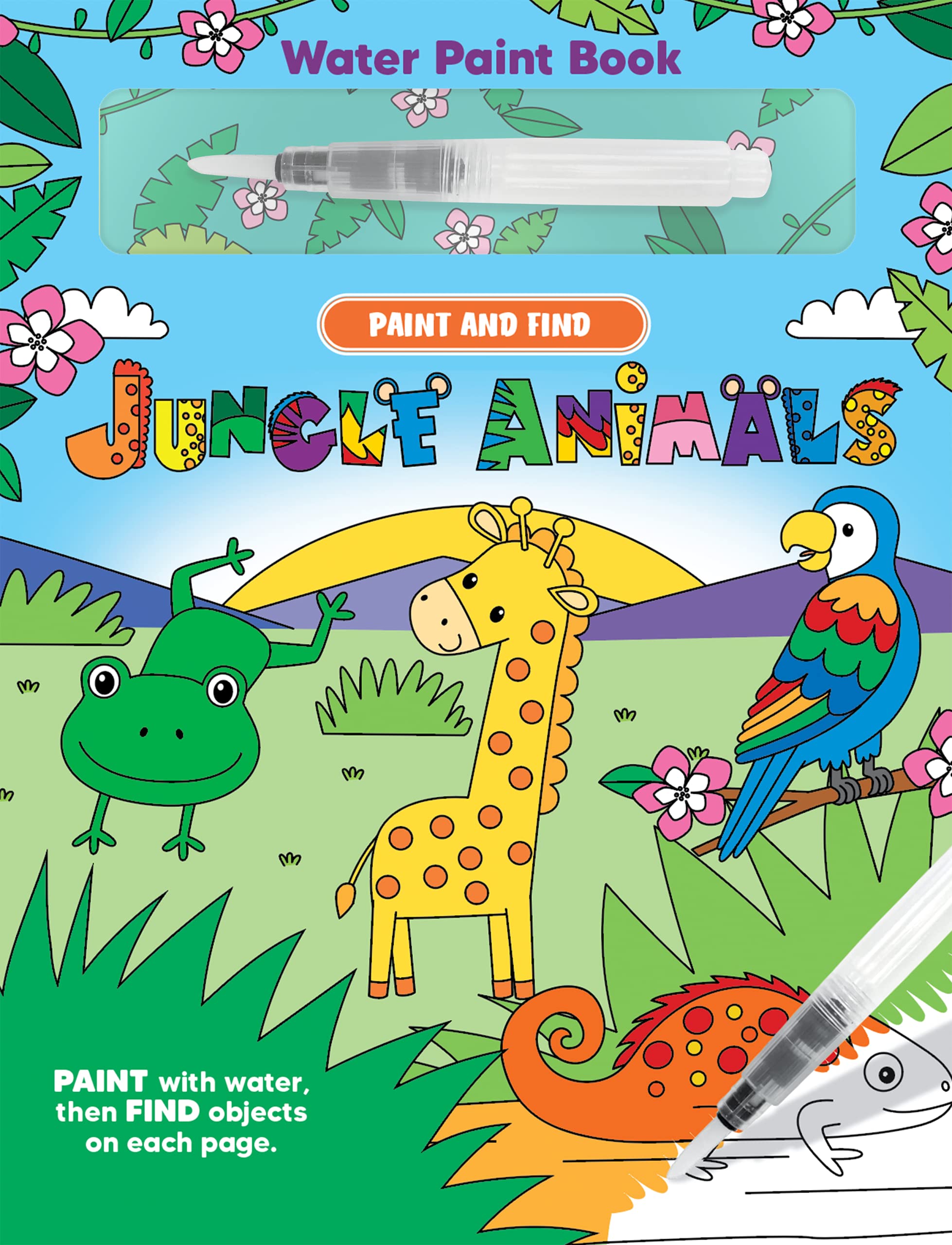 Paint and Find Jungle Animals - Childrens Board Book - Water Colors Children's books