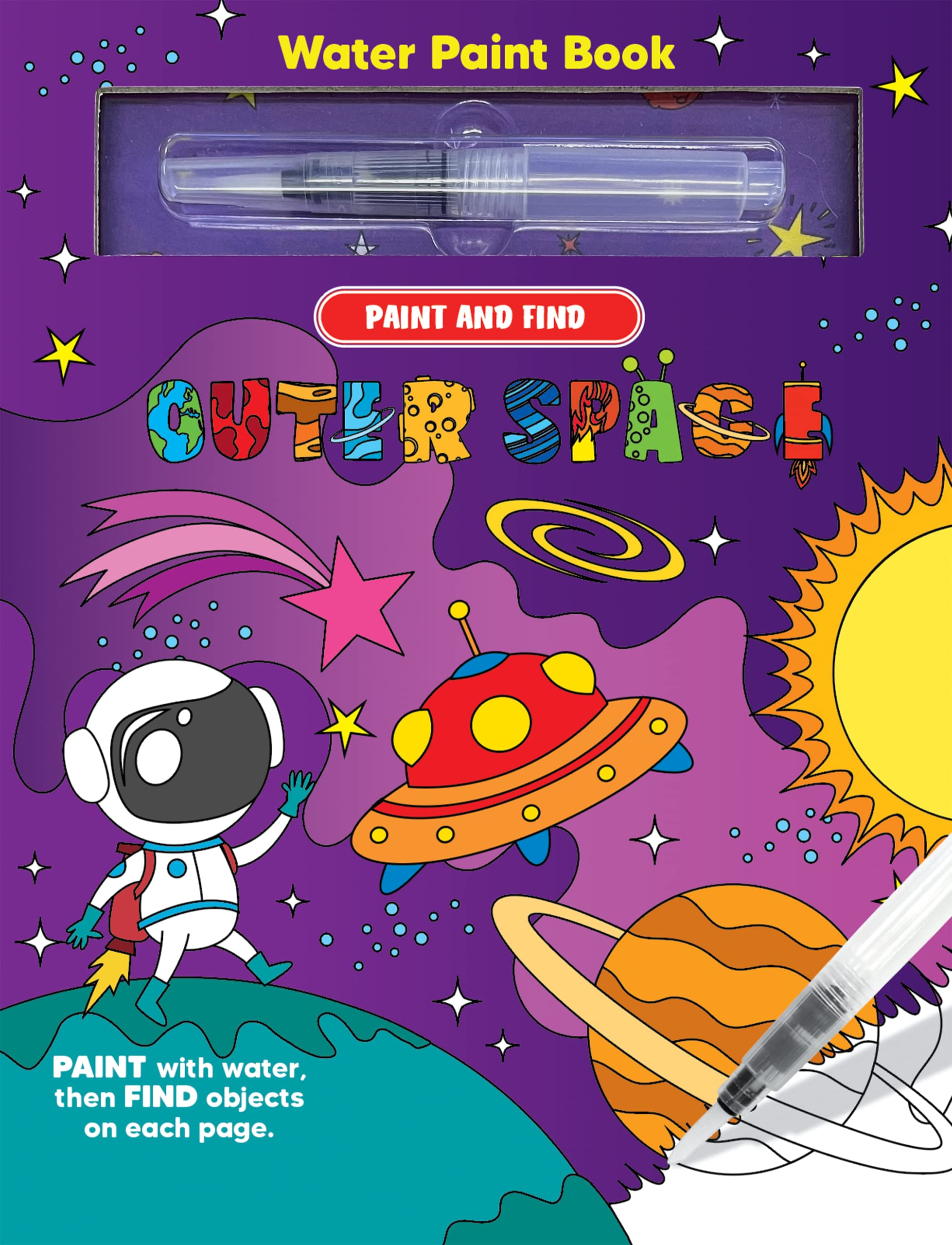 Paint and Find Outer Space - Children's Board Book - Water Colors Board book Children's books