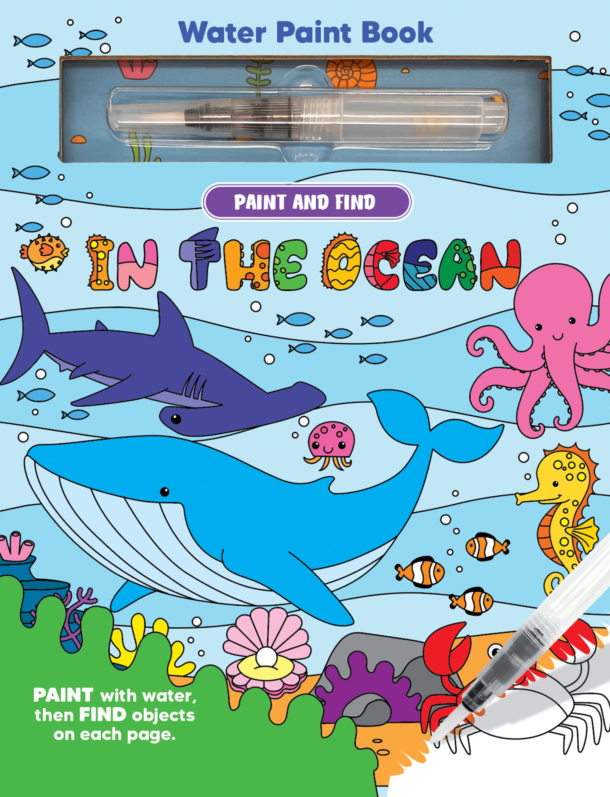 Paint and Find In the Ocean - Children's Board Book - Water Colors Board book Children's books