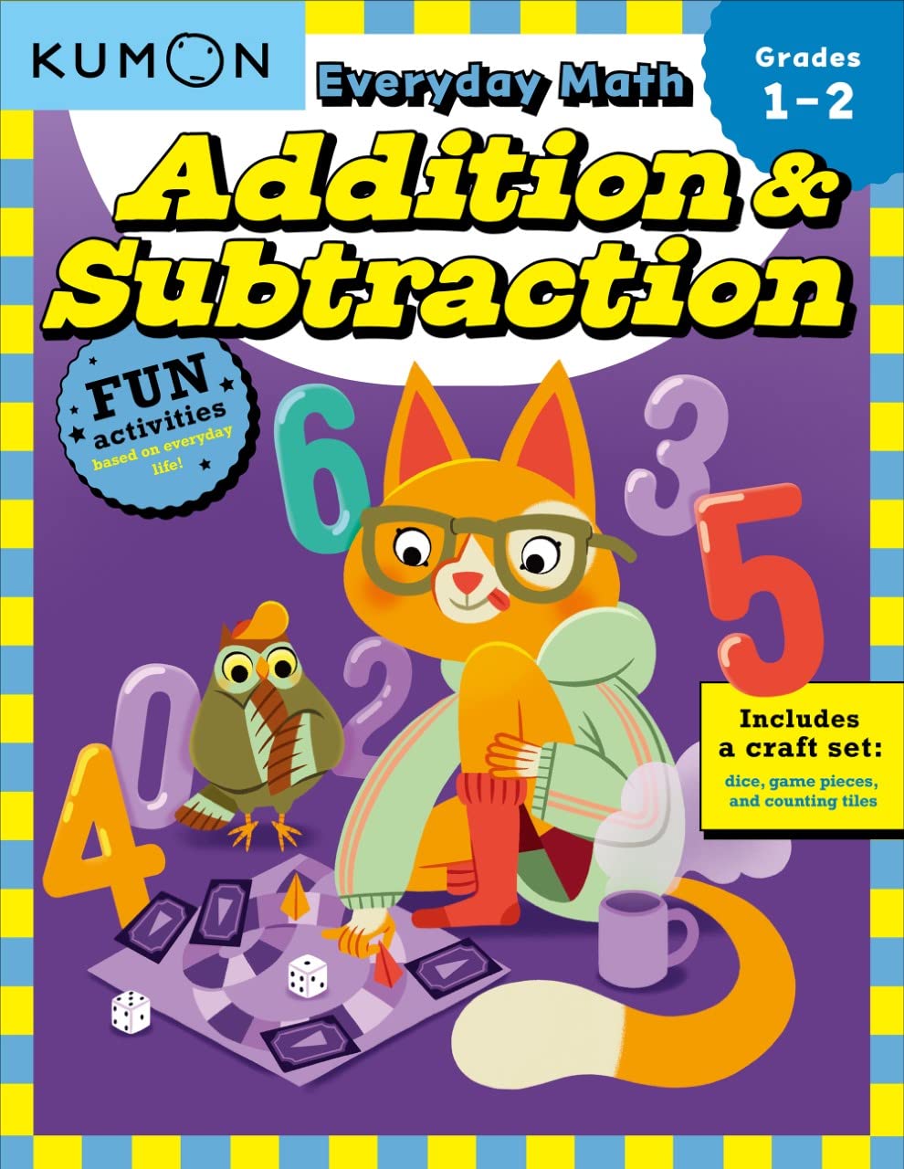 Kumon Everyday Math: Addition & Subtraction-Fun Activities for Grades 1-2-Complete with Dice, Game Pieces, and Counting Tiles! Tiptoi & Games
