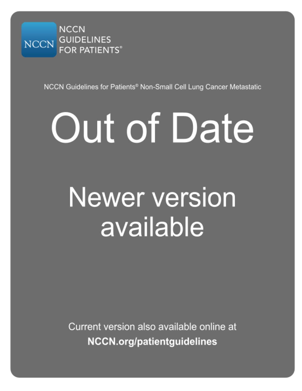 NCCN Guidelines for Patients® Non-Small Cell Lung Cancer Metastatic book