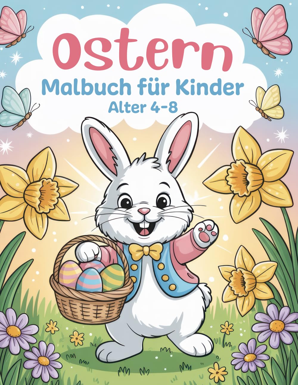 Ostern Malbuch für Kinder 4-8 Jahren: Osterkörbchenfüller mit süßen Hasen-, Osterei- und Frühlingsmotiven: Osterkoerbchenfuller mit sussen Hasen-, Osterei- und Fruhlingsmotiven Non-fiction