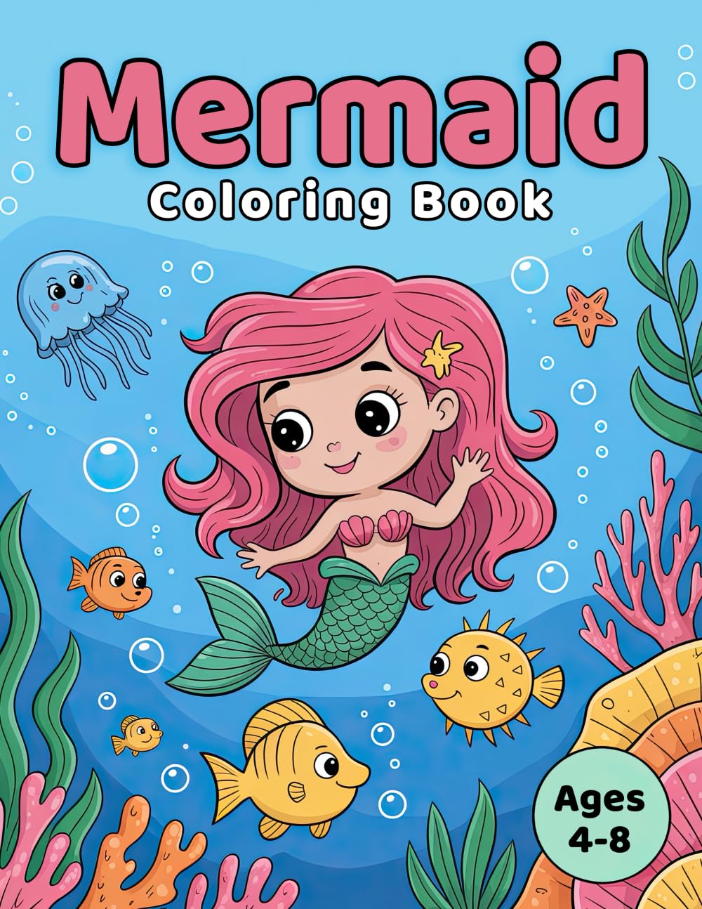 Mermaid Coloring Book: For Kids Ages 4-8 (Coloring Books for Kids) Tiptoi & Games