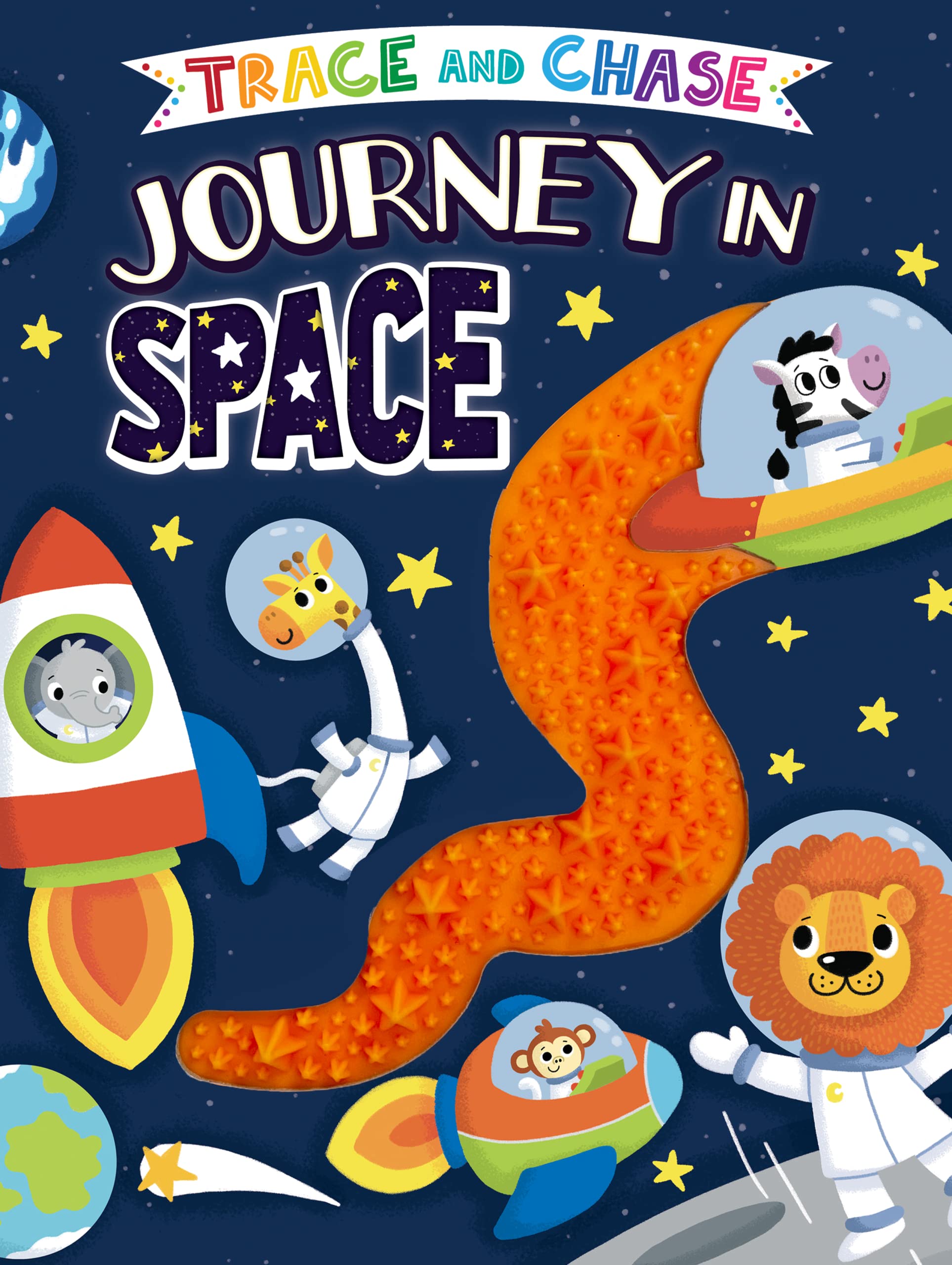 Trace and Chase: Journey in Space - Children's Sensory Board Book with Touch and Feel Trails Children's books