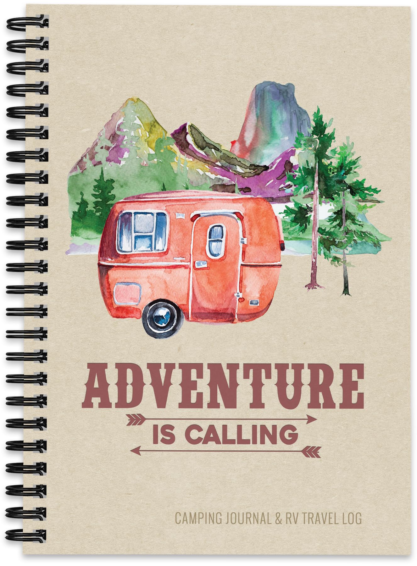 Camping Journal & RV Travel Logbook, Red Vintage Camper: Caravanning Campsite Log Books Leisure, Home & Garden