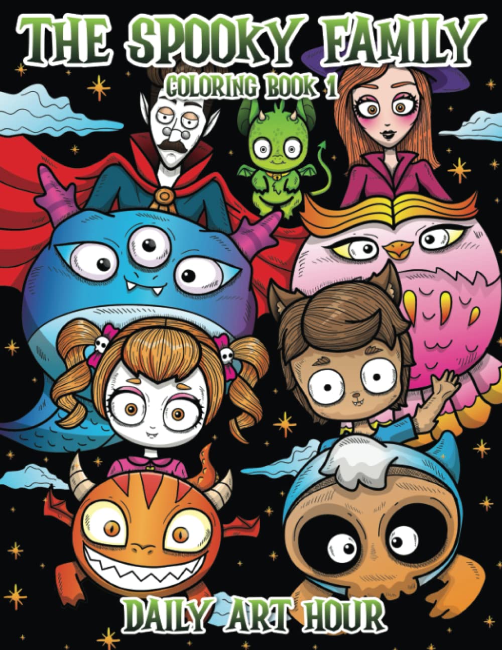 The Spooky Family Coloring Book 1: Cute Adorable Pastel Goth Coloring Pages for Kids and Adults Books