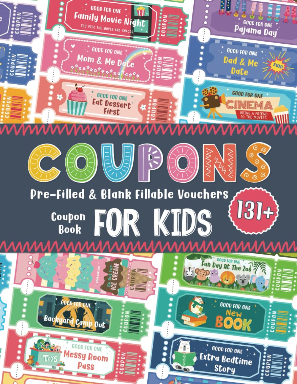 Coupon Book For Kids: Booklet of Prefilled and Blank Fillable Gift Reward Vouchers For Children Tiptoi & Games