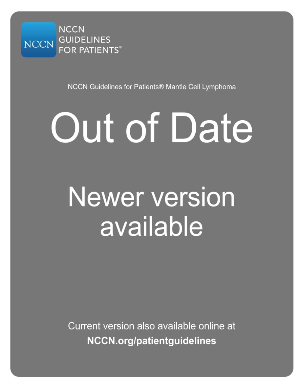 NCCN Guidelines for Patients® Mantle Cell Lymphoma Medicine