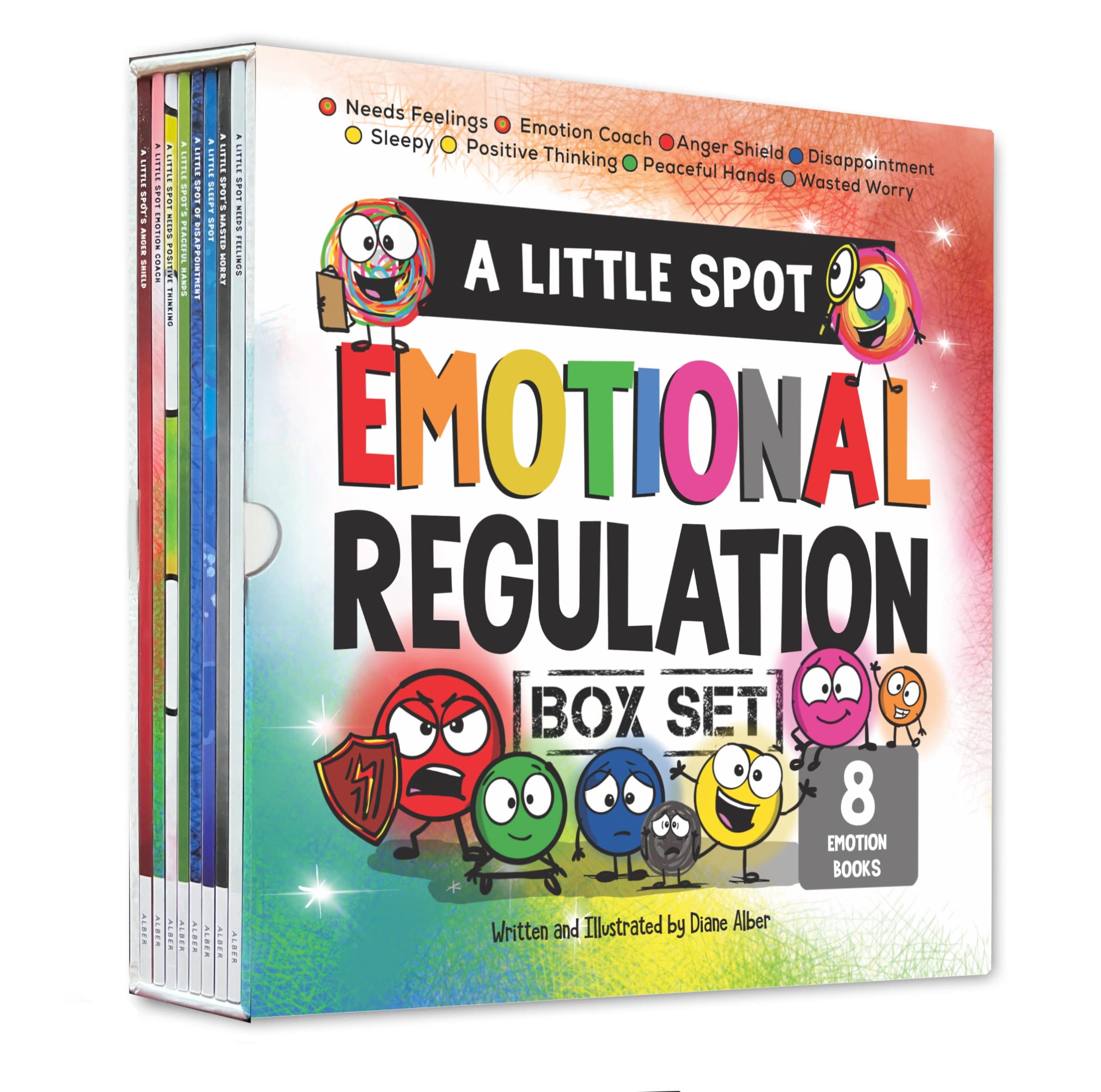 A Little SPOT Emotional Regulation Box Set (Books 49-56: Peaceful Hands, Anger Shield, Needs Feelings, Sleep, Disappointment, Wasted Worry, Positive Thinking, and Emotion Coach) Children's books