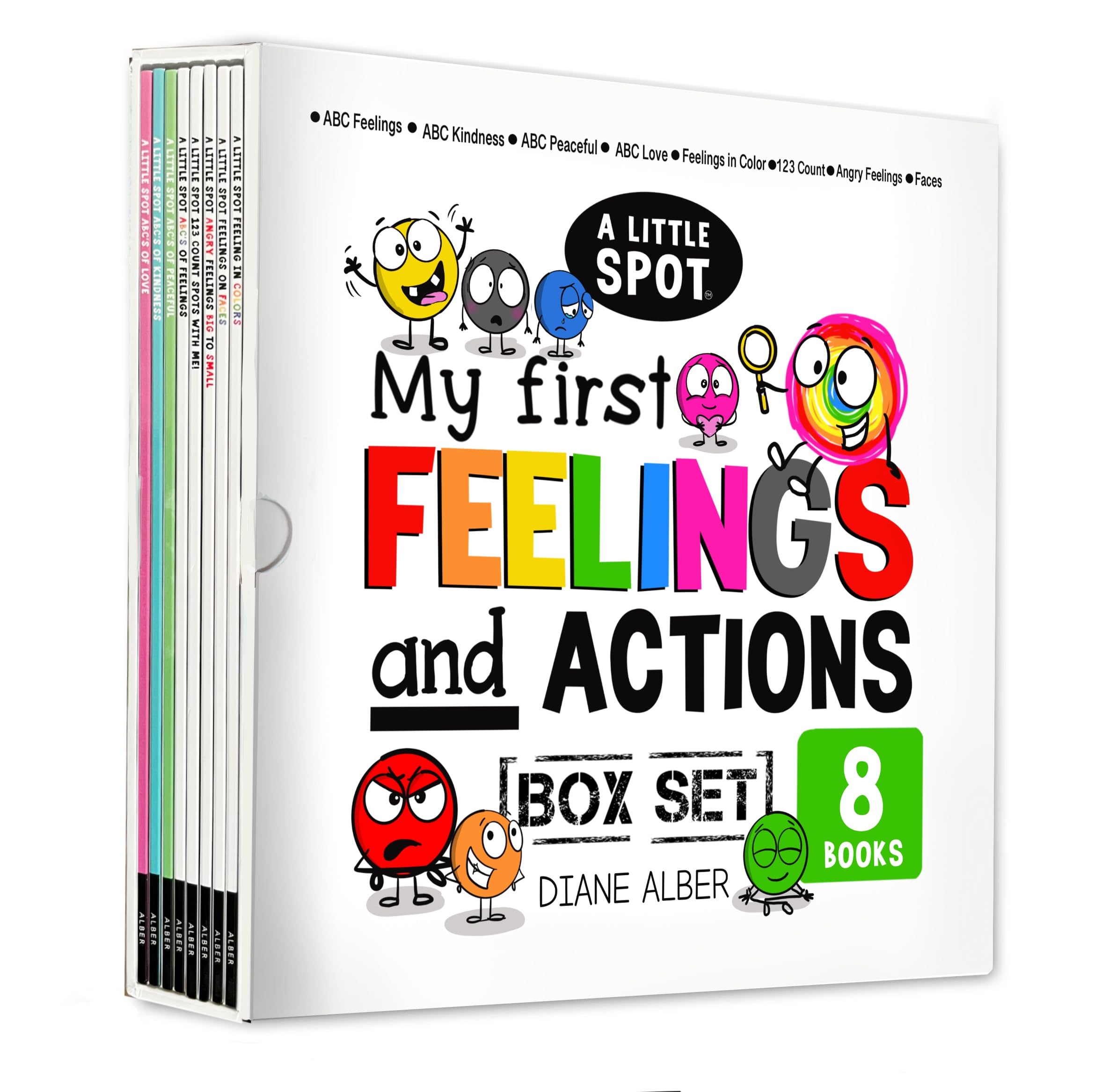 A Little Spot My First (Toddler, Preschool and Kindergarten) Feelings and Actions Box Set (ABCs of Feelings, ABCs of Kindness, ABCs of Peaceful, ABCs ... in Colors, 123 Count Spots, Angry Feelings) Non-fiction
