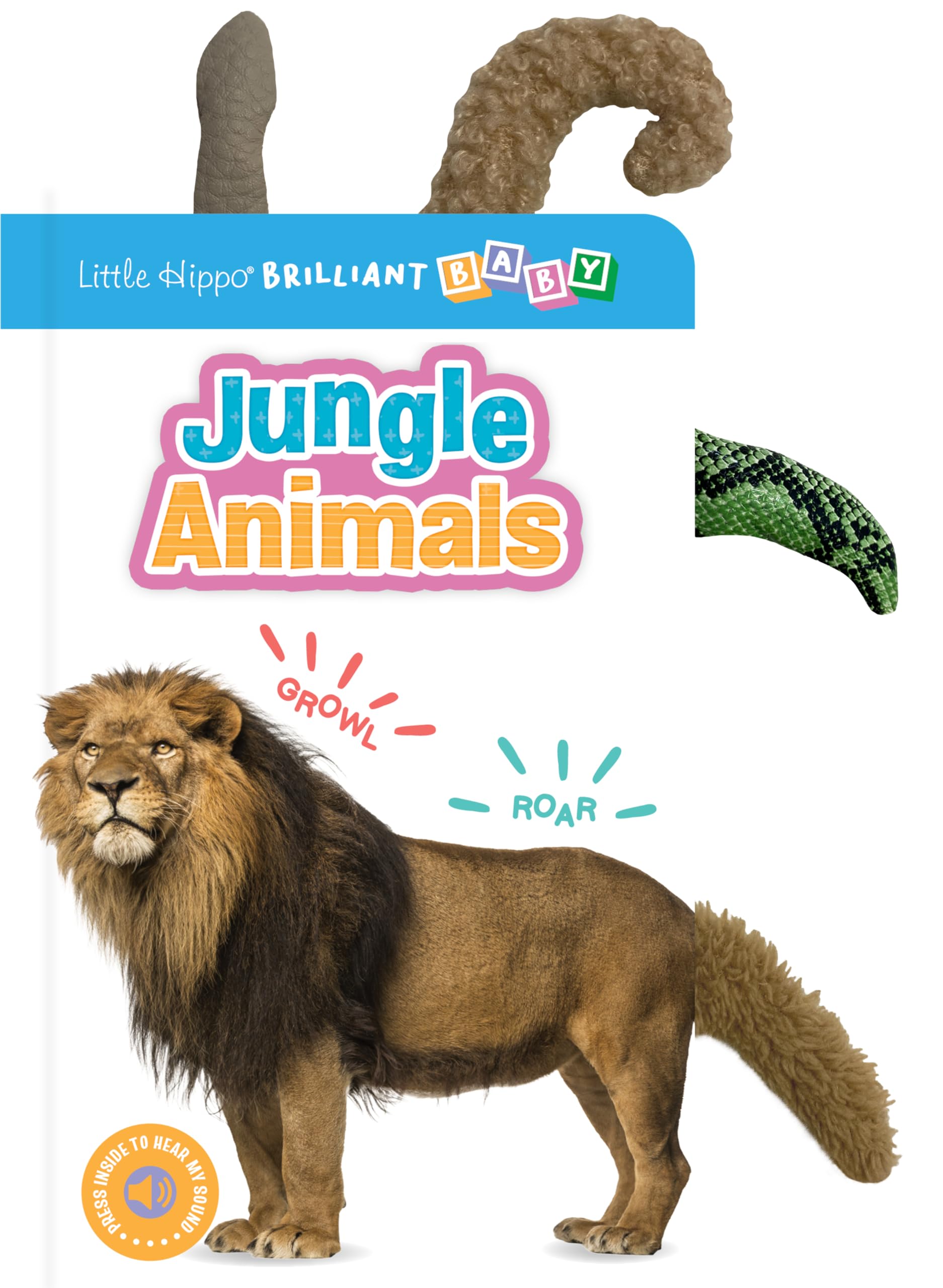 Little Hippo Books Jungle Animals I Animal Sound Children's Books Ages 3-5 | Touch and Feel Books for Toddlers | Kid's Books with Sound Buttons | Educational Children's Books and Sensory Books Children's books