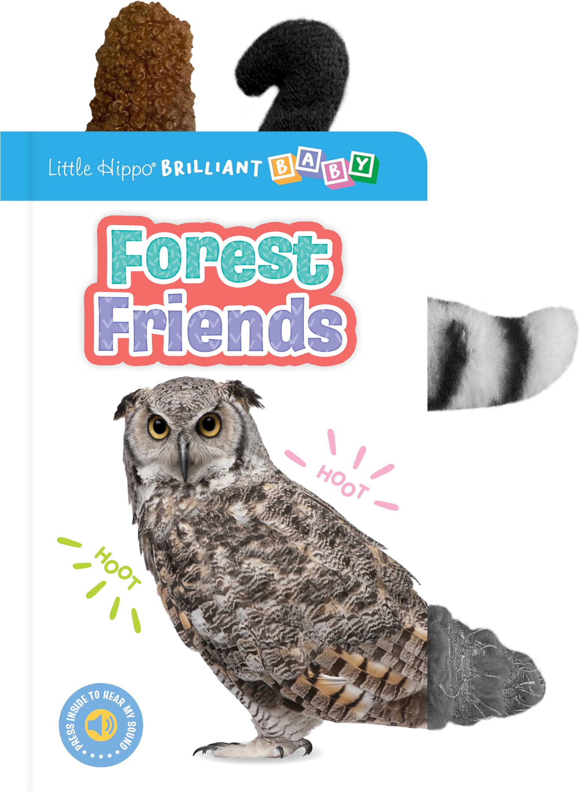 Little Hippo Books Forest Friends I Animal Sound Livres pour enfants | Livres tactiles et sensation pour tout-petits | Livres pour enfants avec boutons sonores | Livres éducatifs et livres sensoriels book