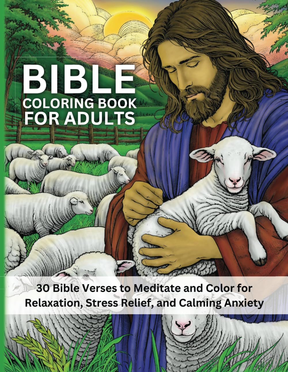 Bible Coloring Book for Adults: 30 Bible Verses to Meditate and Color for Relaxation, Stress Relief, and Calming Anxiety Religion & Esotericism