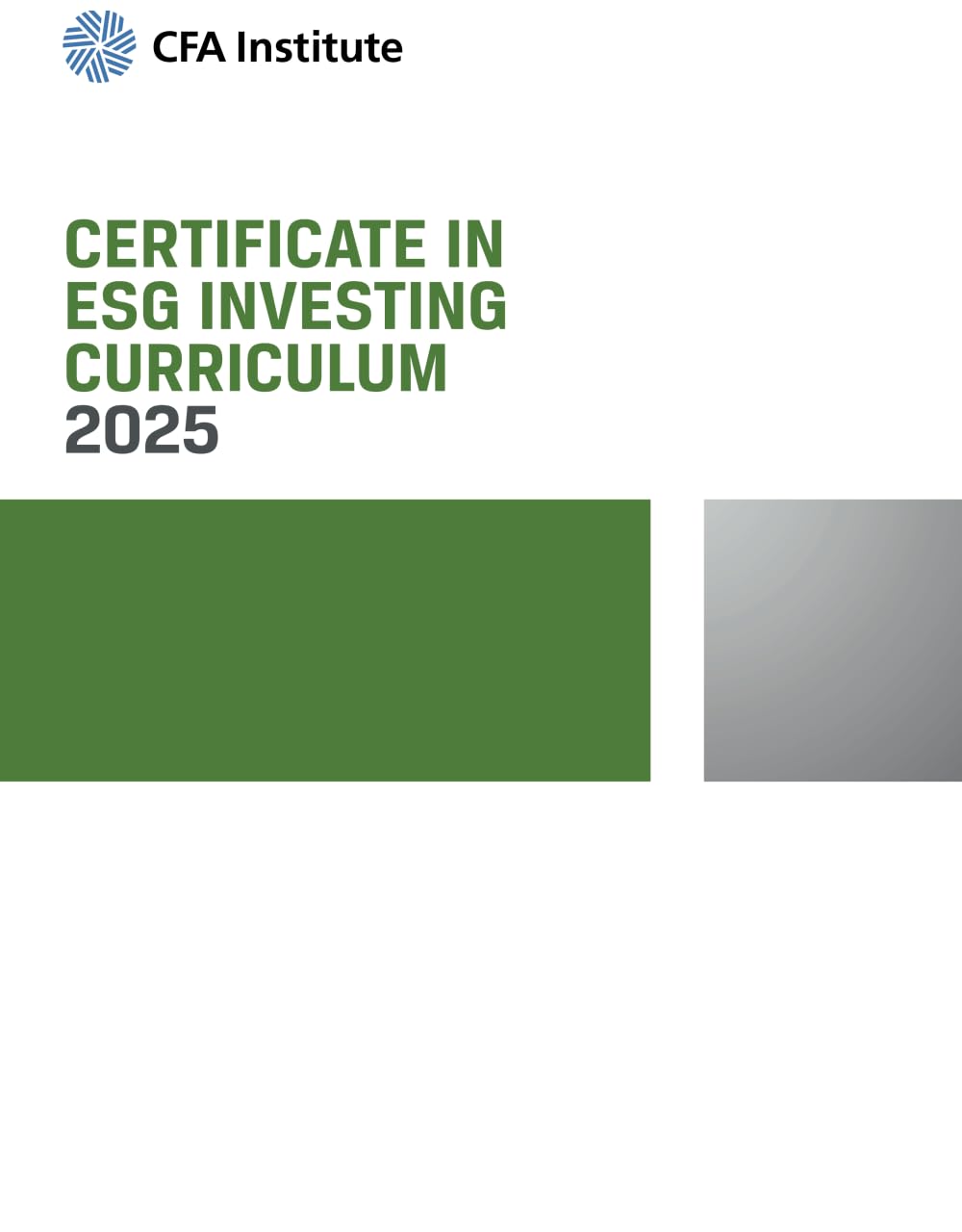2025 Certificate in ESG Investing Curriculum: ESG Investing Official Training Manual Business & Technology