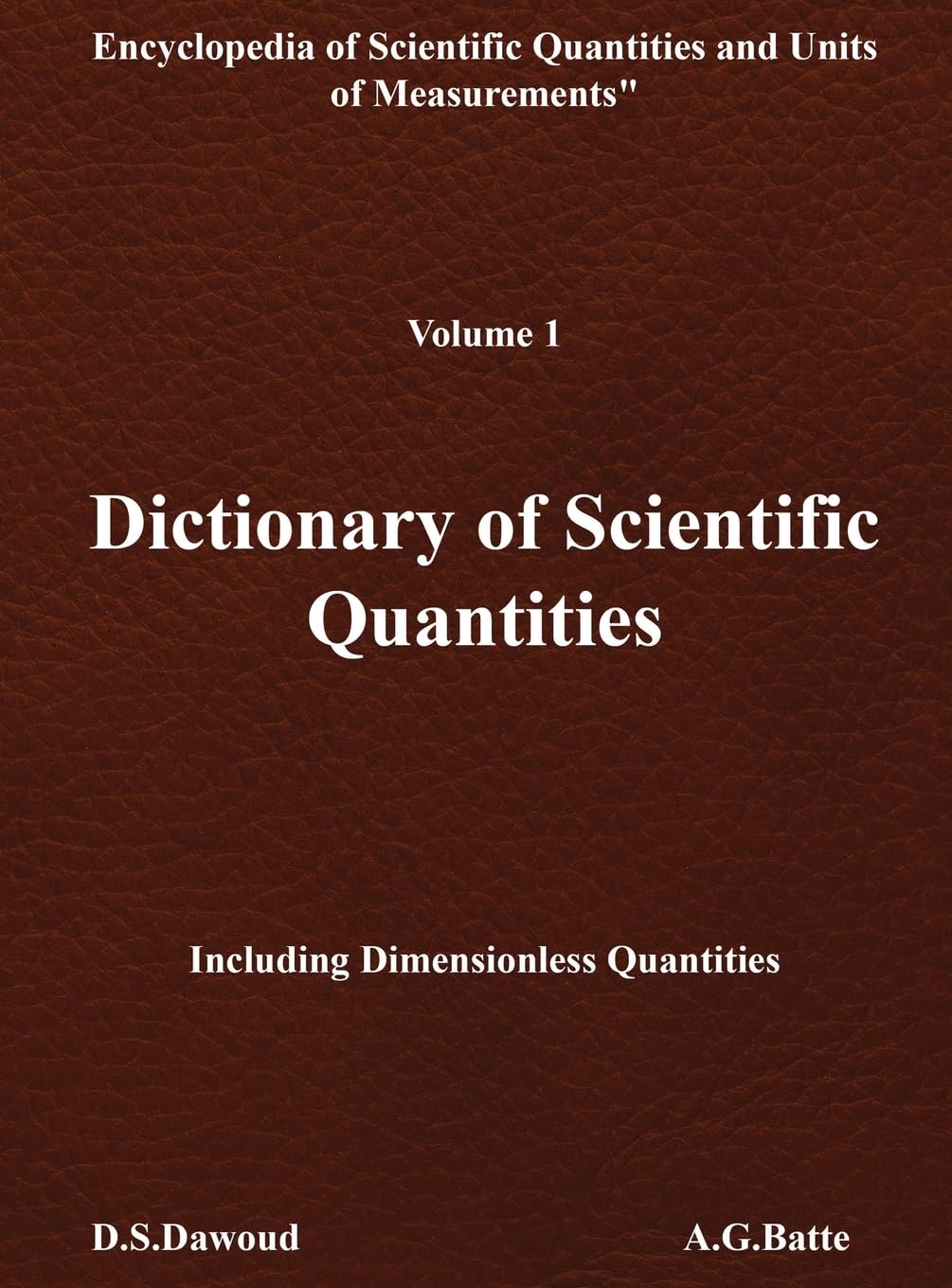Product Image: DICTIONARY OF SCIENTIFIC QUANTITIES - Volume I
