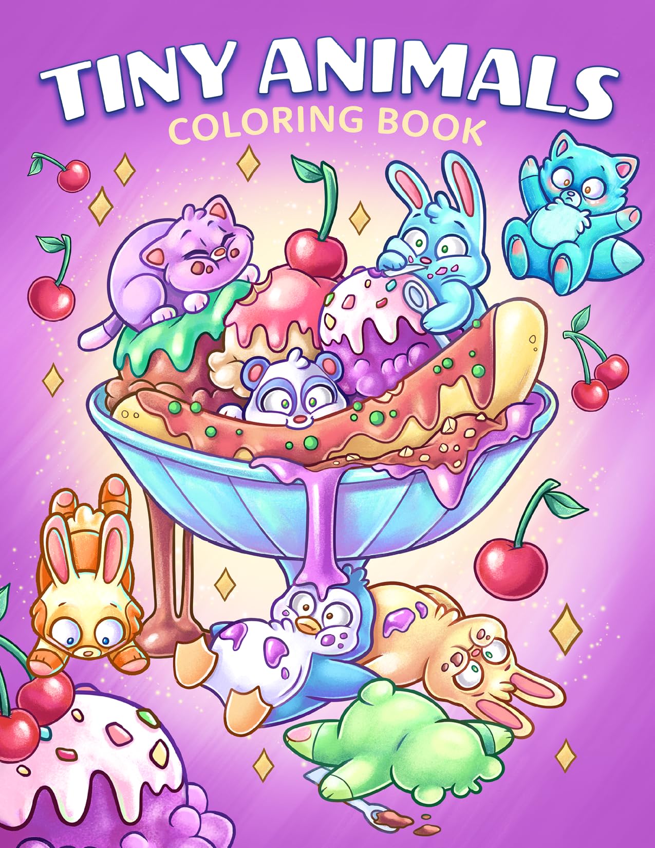 Tiny Animals Coloring Book: For Adults with Hilarious Scenes for Fun and Relaxation (Cute Animal Coloring Books) Hobbies & Crafts