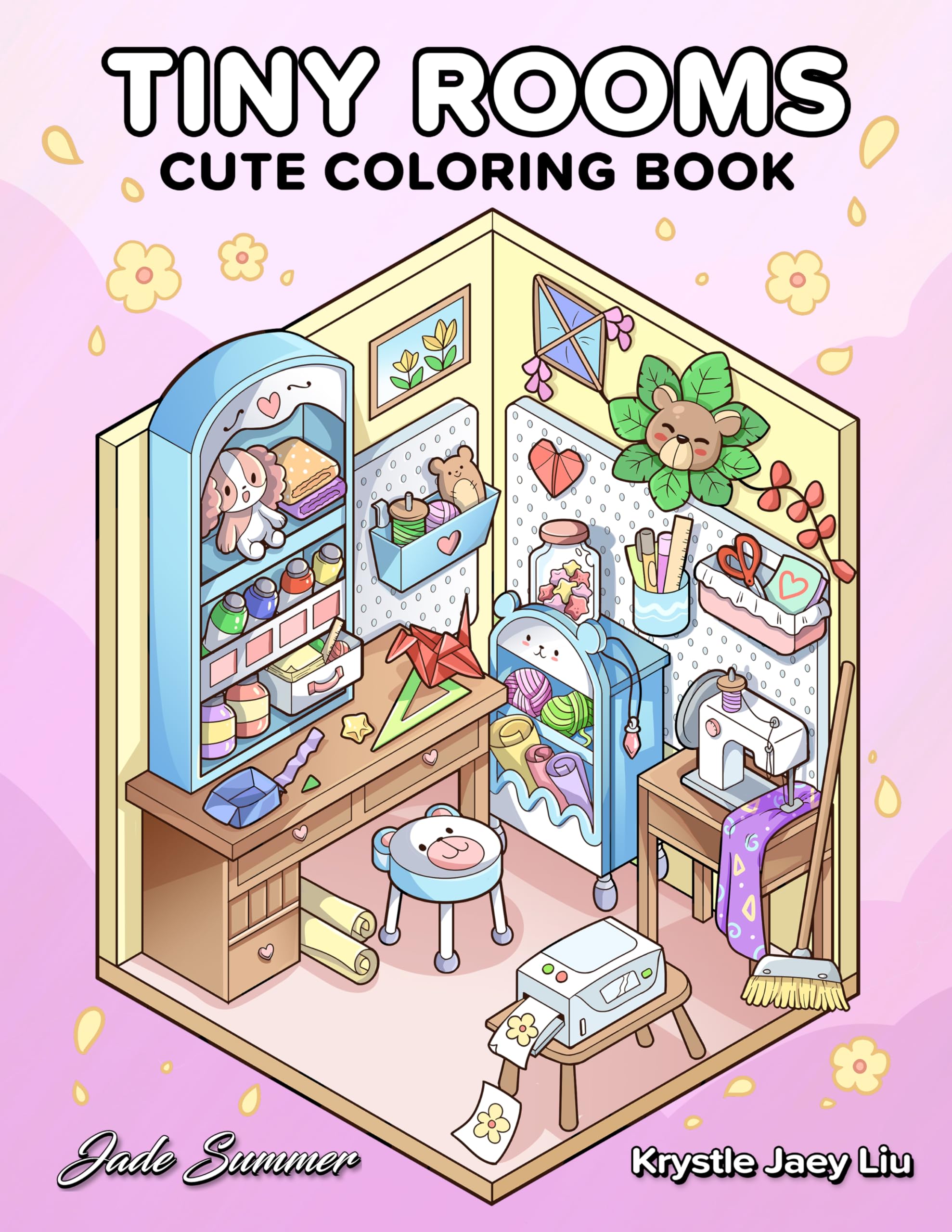 Tiny Rooms: Cute Coloring Book for Adults and Teens with Cozy Homes for Relaxation Hobbies & Crafts
