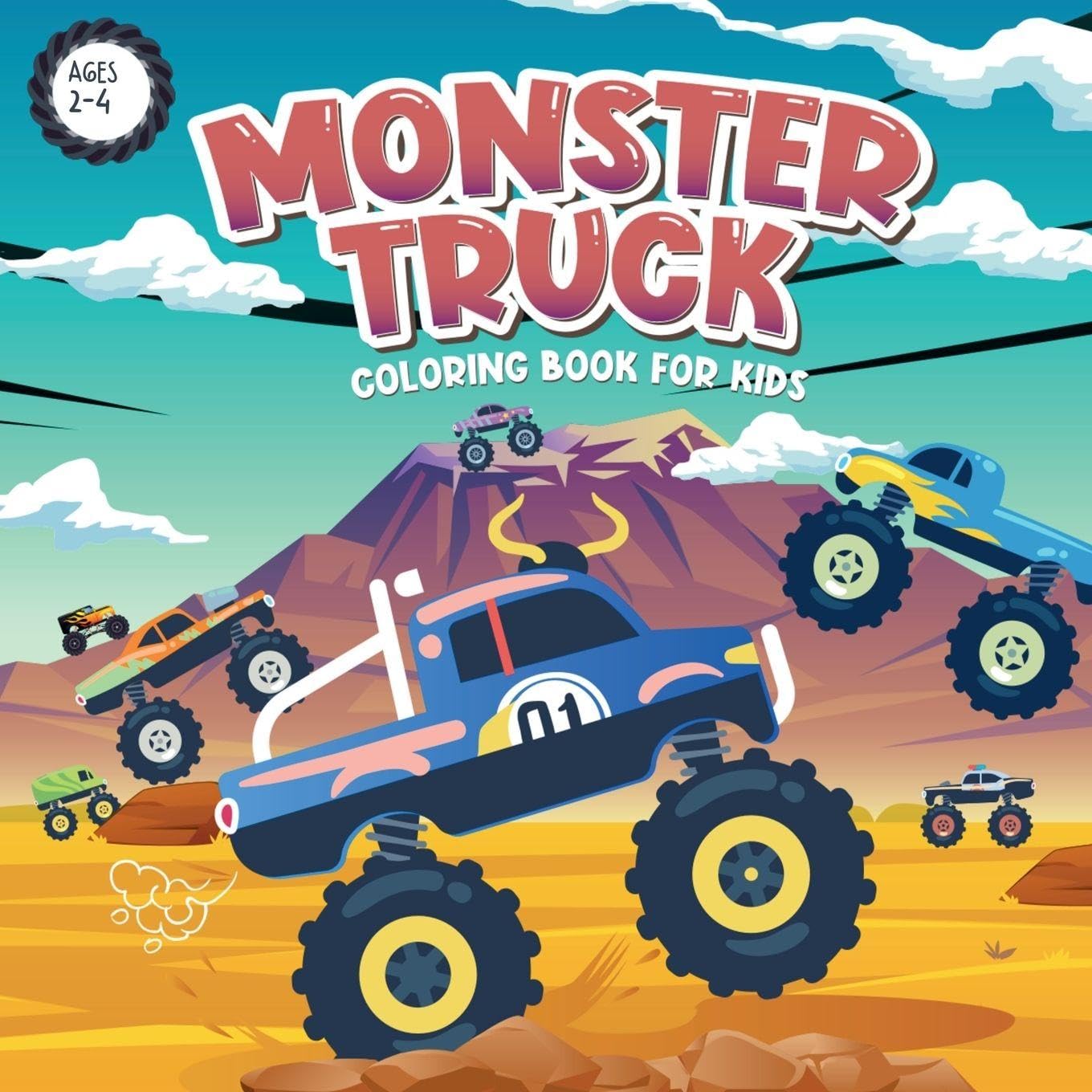 Monster Truck Coloring Book for Kids Ages 2-4 Tiptoi & Games