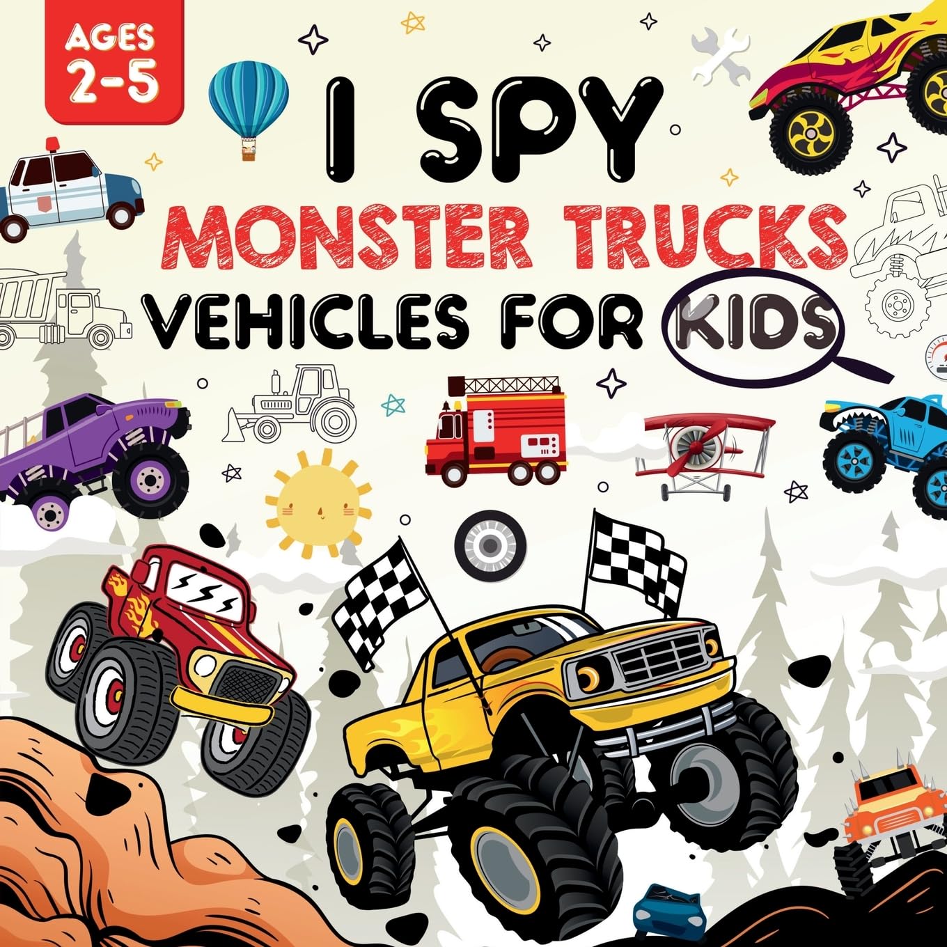 I Spy Monster Trucks for Kids Ages 2-5 Non-fiction