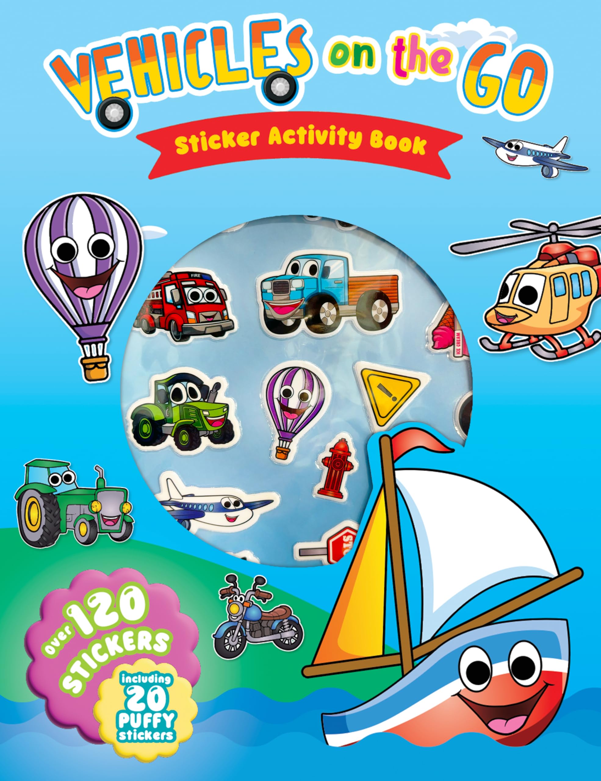 Little Hippo Books Vehicles on the Go | Interactive Sticker Activity Toddler Book for Kids and Baby | Vehicle Activity Books & Kids and Baby Books | Baby Book with Puffy Stickers and Activities Novels & Short Stories