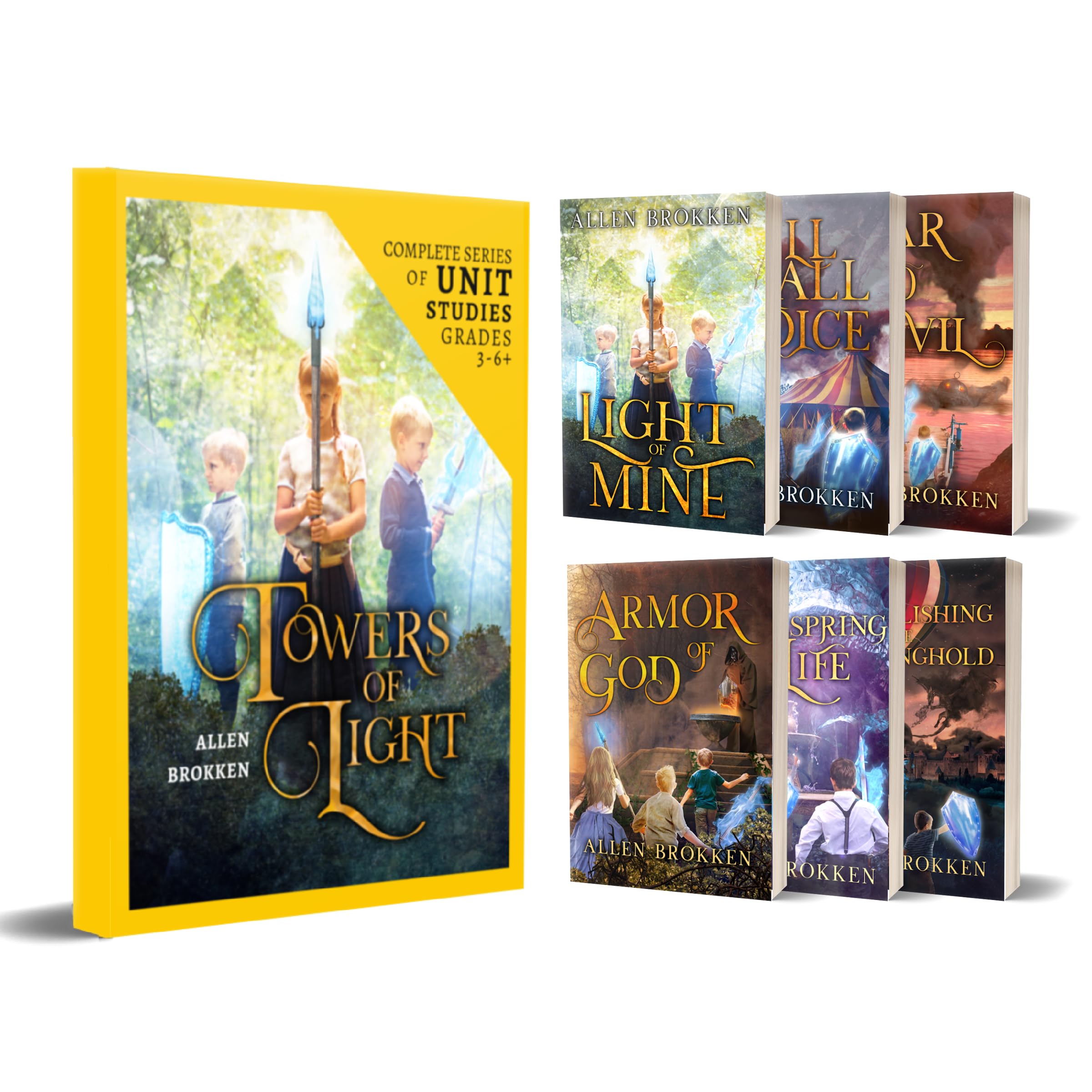 Towers of Light Series by Allen Brokken 24 Week Language Arts Curriculum Pack: includes: 6 four week unit studies for 3rd to 6th grade based on the Towers of Light Series Books