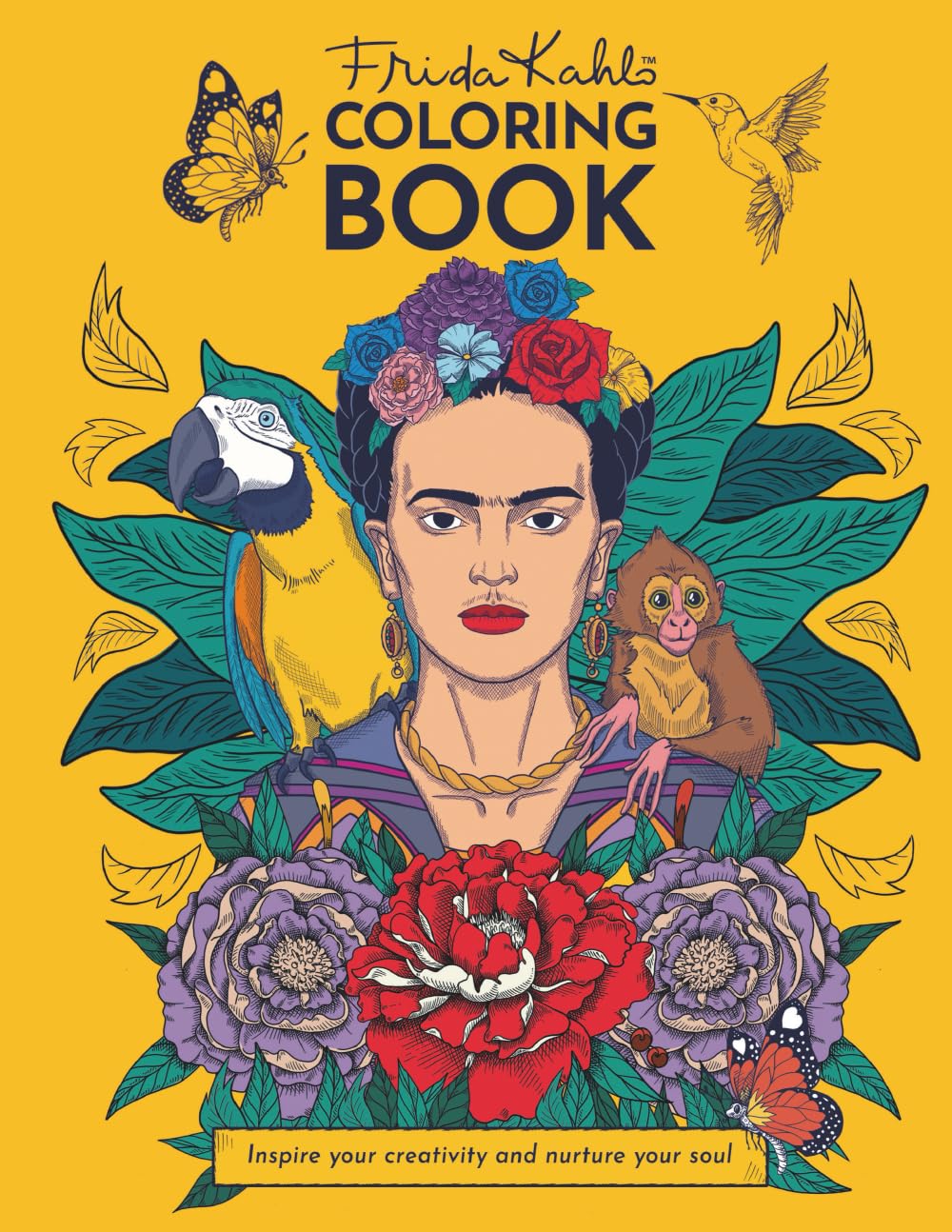 Frida Kahlo - Official Coloring Book: A Journey Through 64 Pages of Art, Creativity & Expression Arts & Music