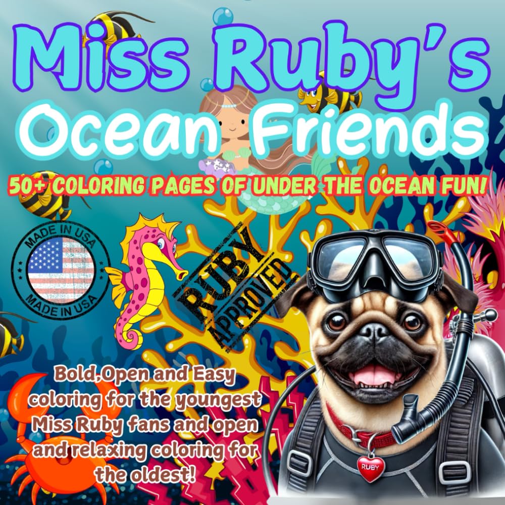 Miss Ruby's Ocean Friends: Bold, open and easy coloring for the entire family (Miss Ruby's Coloring Books) Hobbies & Crafts
