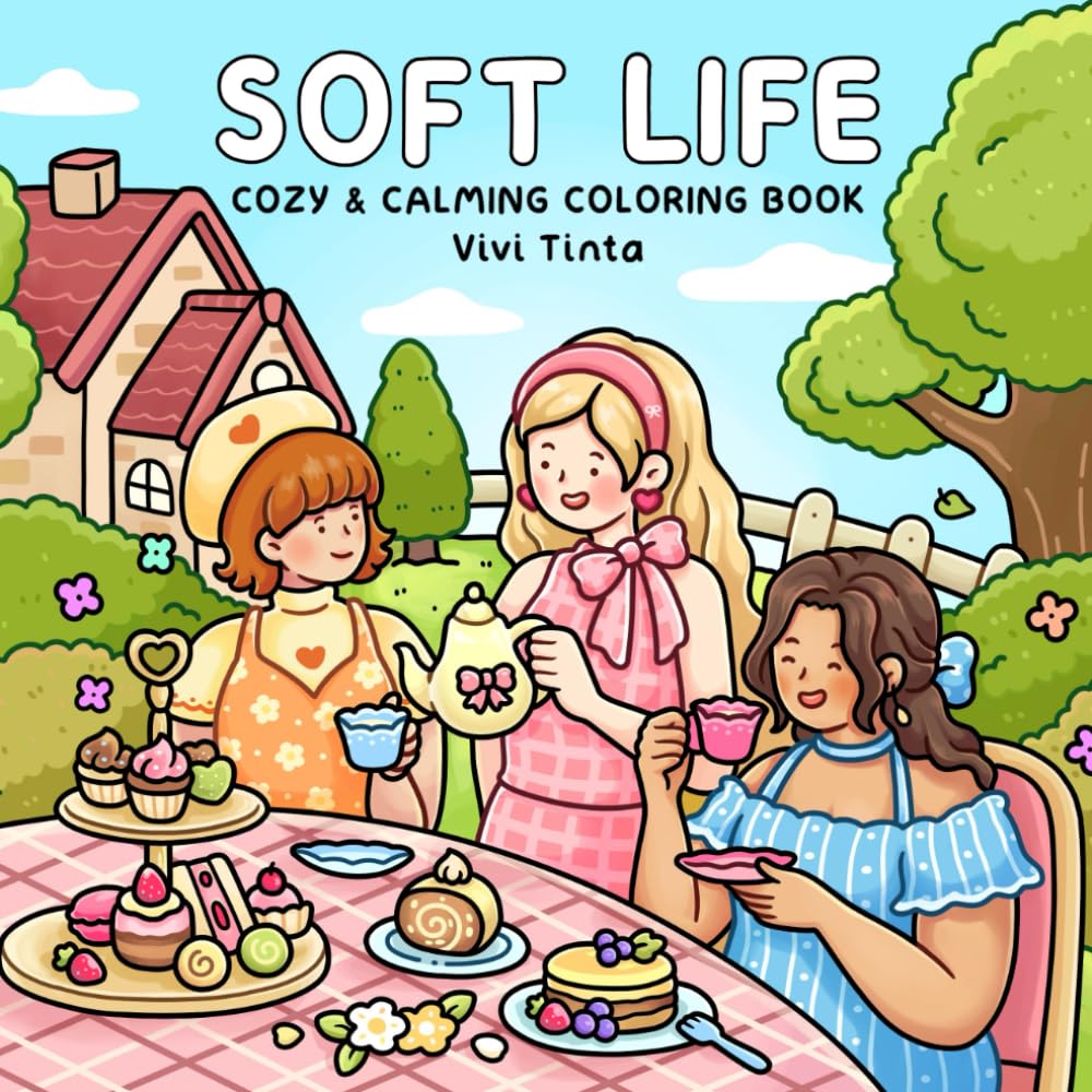 Soft Life: Cozy & Calming Coloring Book for Adults and Teens Featuring Gentle Daily Moments and Simple Joys (Girl Theme Coloring Book) Hobbies & Crafts