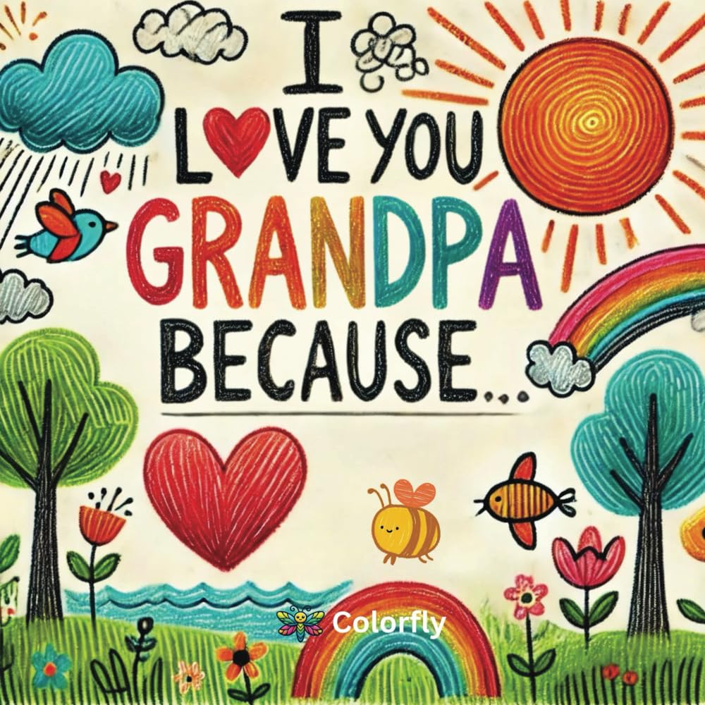 Grandpa, I Love You Because: A Fill-in-the-Blank Book with Prompts for Sharing Love, Memories & Drawings Parents & Children