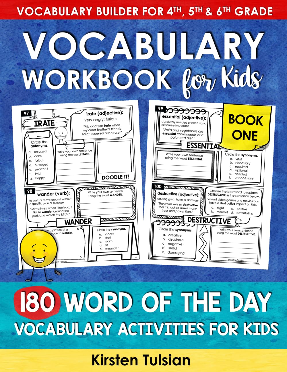 Vocabulary Workbook for Kids: 180 Word of the Day Vocabulary Activities BOOK ONE Vocabulary Builder for 4th, 5th & 6th Grade (Vocabulary Builder Workbooks, Band 2) Learning & Reference