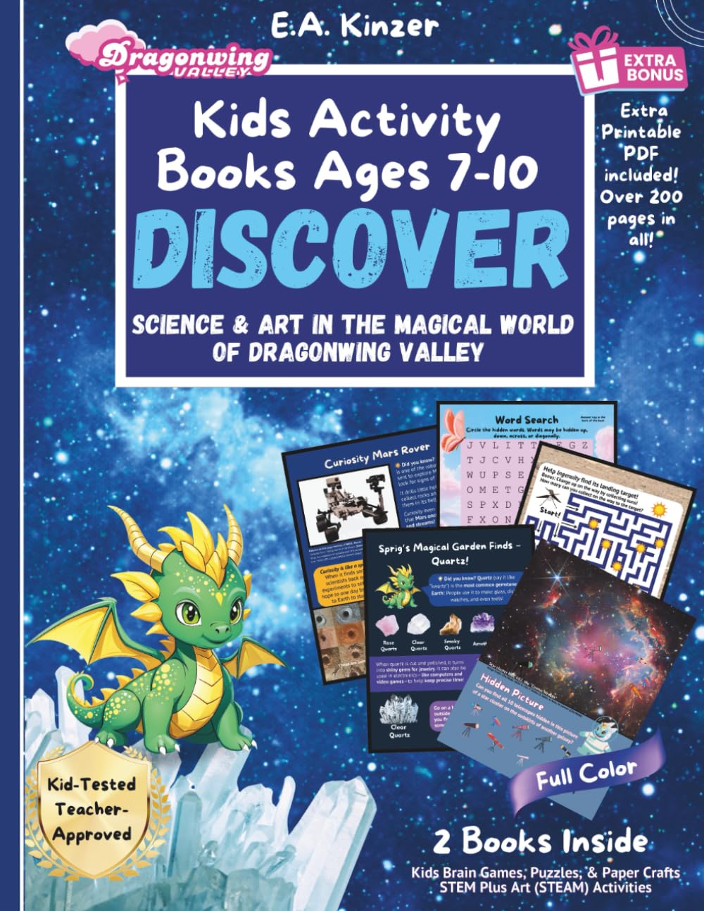 Kids Activity Books Ages 7-10 | Discover Science & Art in the Magical World of Dragonwing Valley: Kids Brain Games, Puzzles, and Paper Crafts | ... |STEM plus Art (STEAM) |Travel Fun! Tiptoi & Games